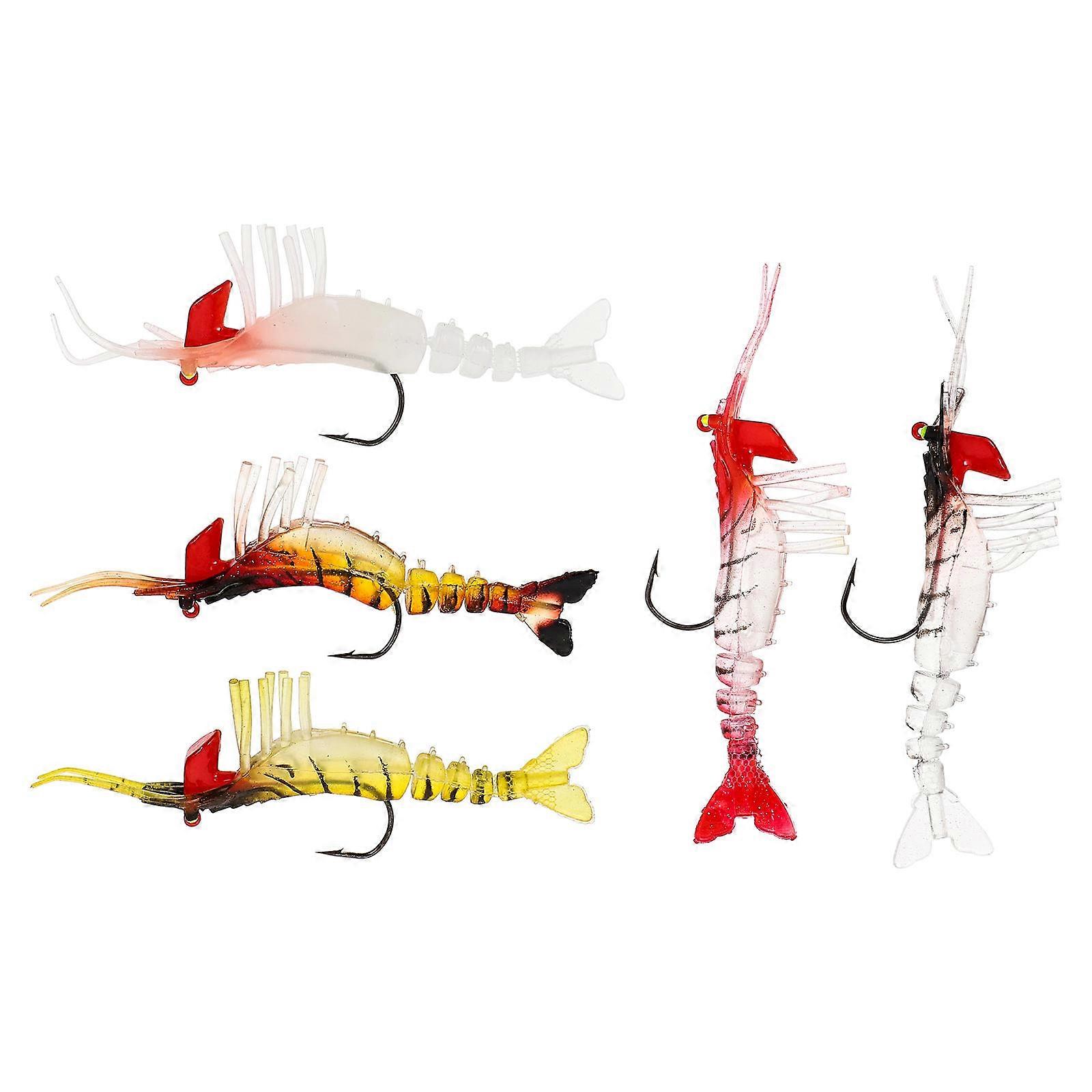 Fishing Lures Set Simulation Shrimp Baits Fishing Enthusiasts 9X4CM Luminous 5Pcs