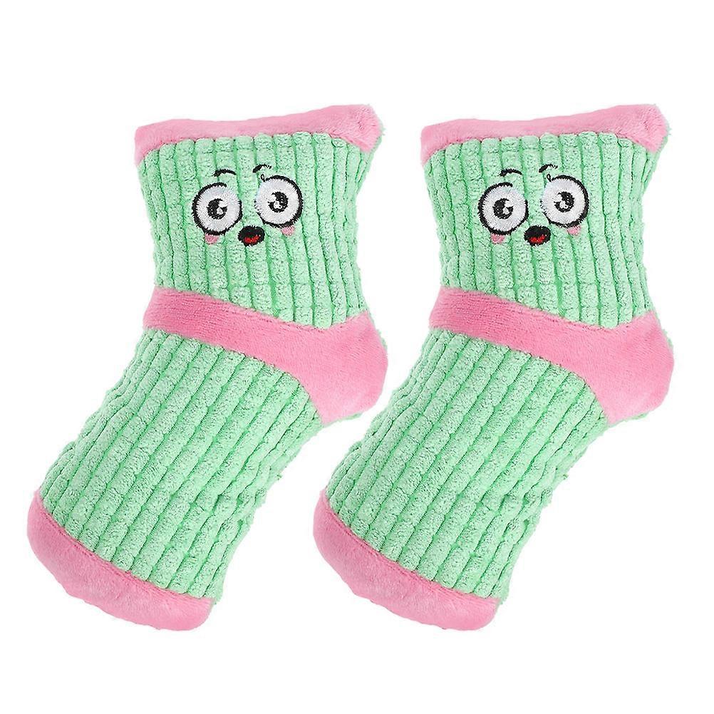 Pet Molar Bite Toy Squeaky Plush Chew Toy Dog Toys Outdoor Playing Light Green 16.00X6.50X4.50CM Interactive Fun 2Pcs