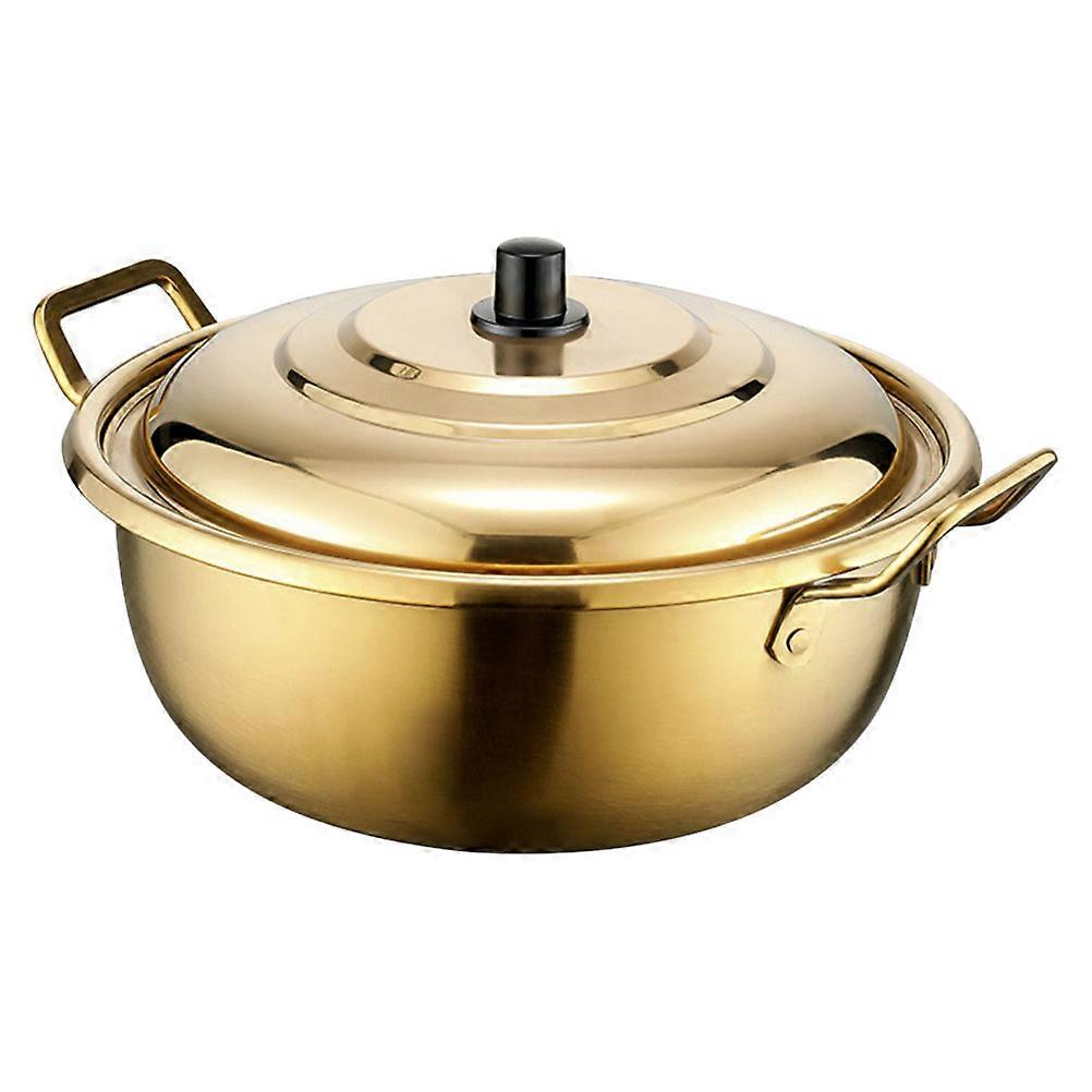 Saucepan With Lid Korean Style Noodles Pot For Cooking Soups Prevent Spills 1Set