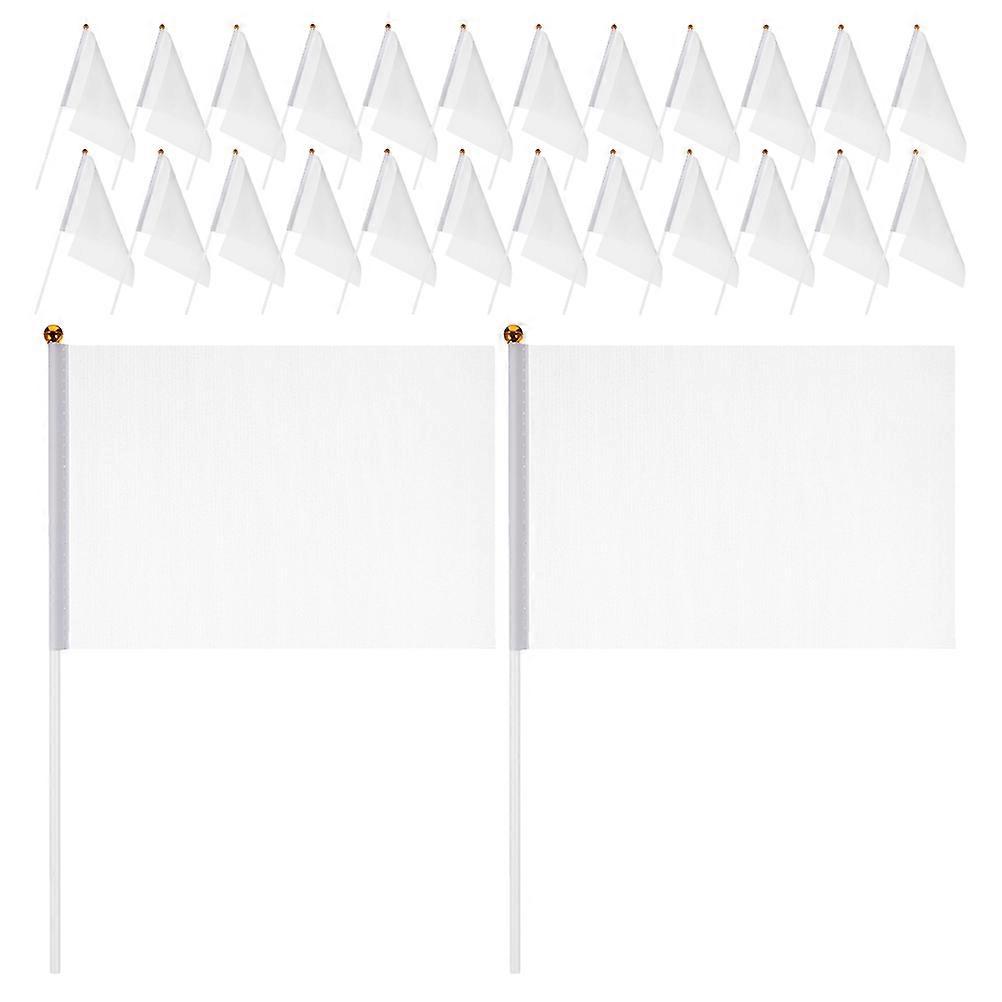 スポーツイベントサッカーサッカー誕生日祝賀パーティーのための白いハンドヘルド審判旗30個