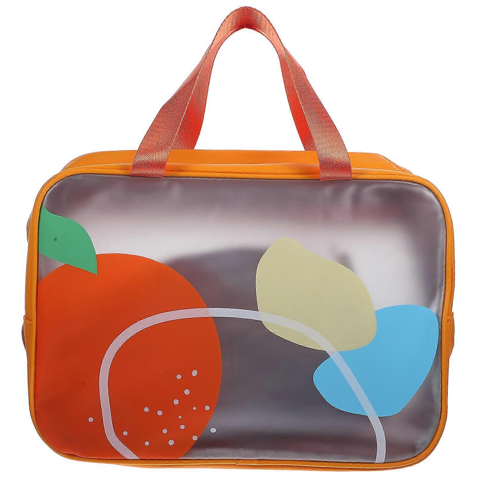 Bathroom Bag For Traveling Gym Bag Hiking Waterproof Multi-function Organizer 16x24x34CM Orange 1Set