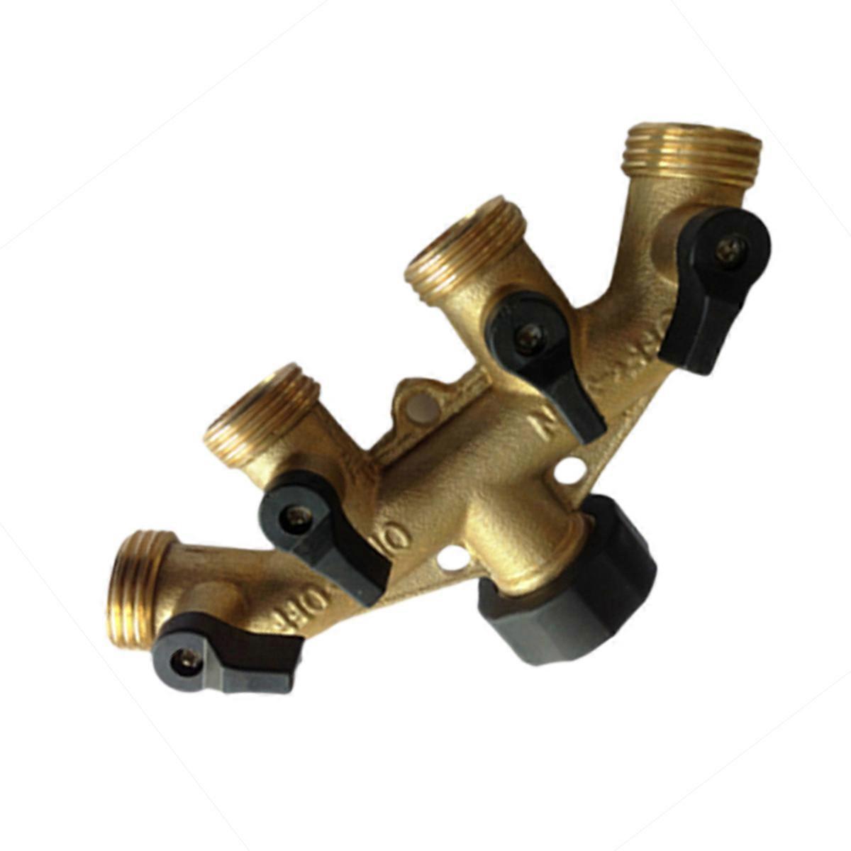 Water Tap Splitter Brass Hose Adapter Gardeners Garden Watering Drip Irrigation 17 x 8 x 2.5 cm 1Pack