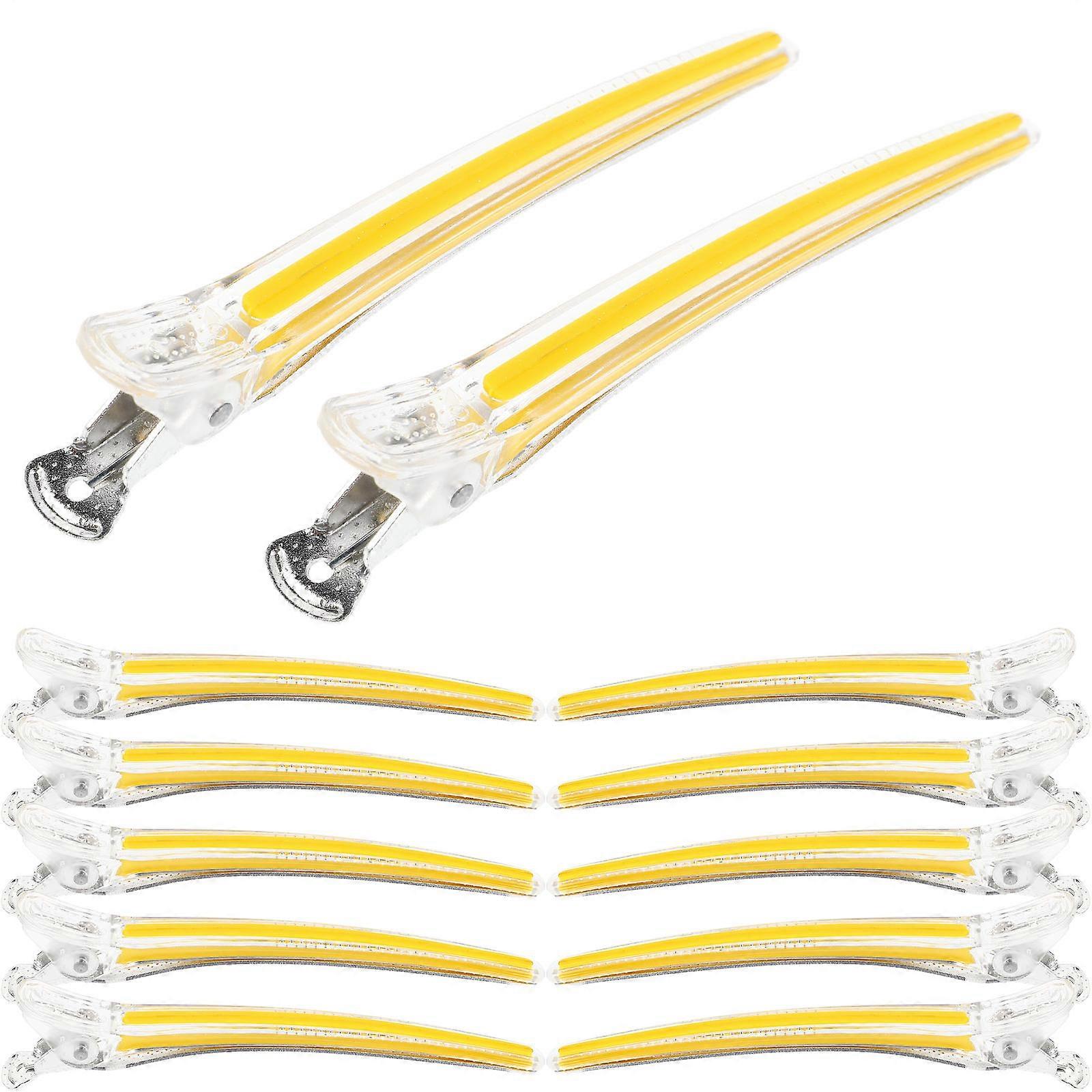 12 Pcs Transparent Non Slip Duck Bill Hair Clips for Salon Use and Hair Positioning