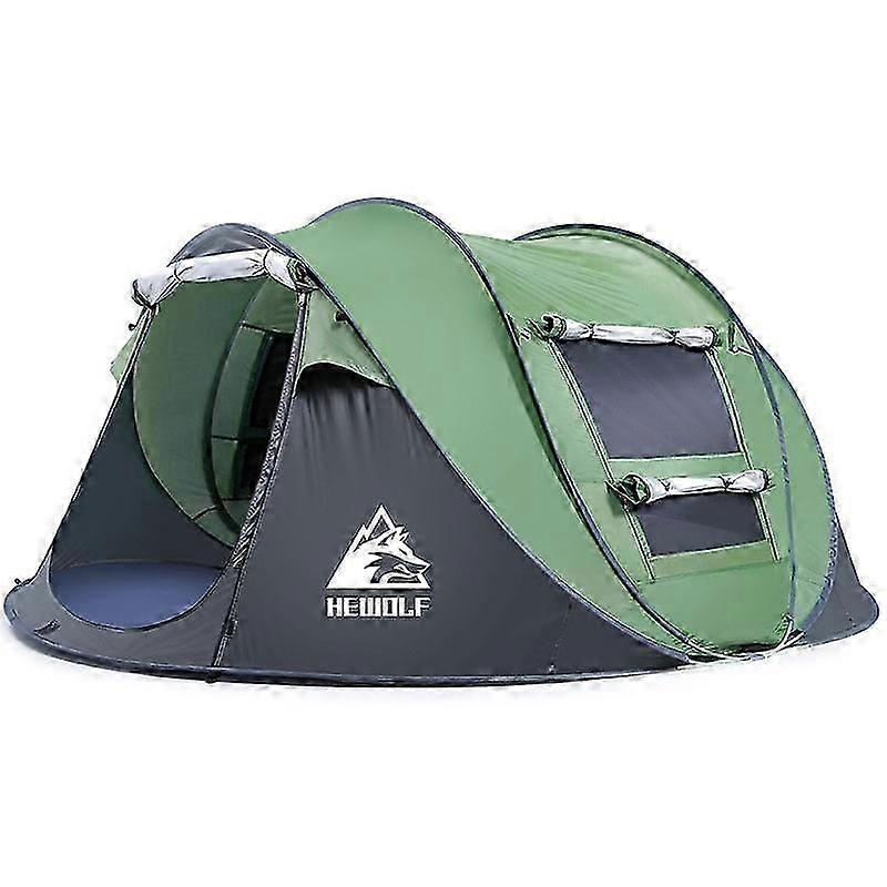 Hewolf 1766 Outdoor Automatic Windproof Quick-opening Tent Camping Sunscreen Tent For 4-5 People (army Green)