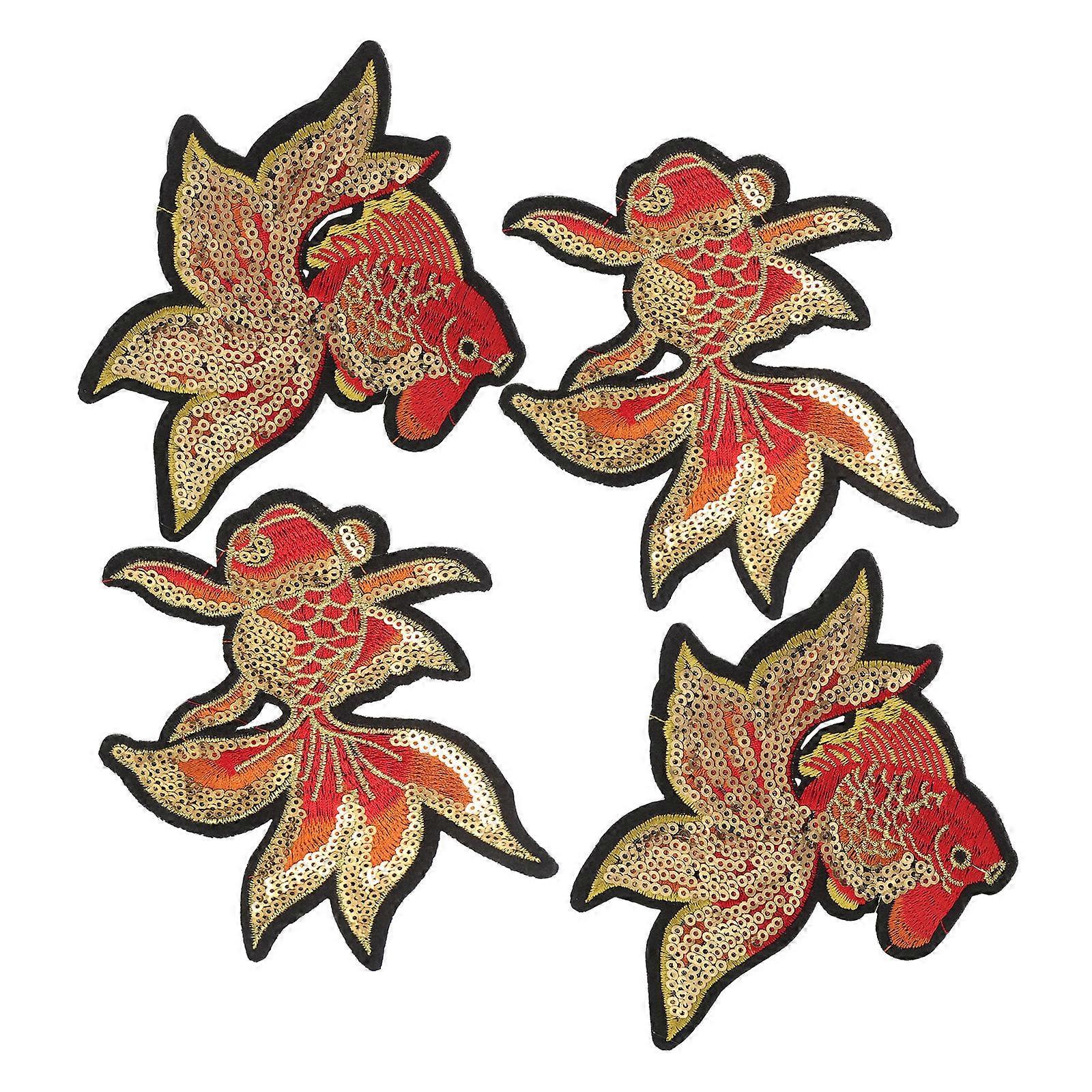 Here's a refined and meaningful description for your **2 Pairs Sequin Koi Fish Iron On Patches**:
**2 Pairs Sequin Koi Fish Iron On Embroidery
