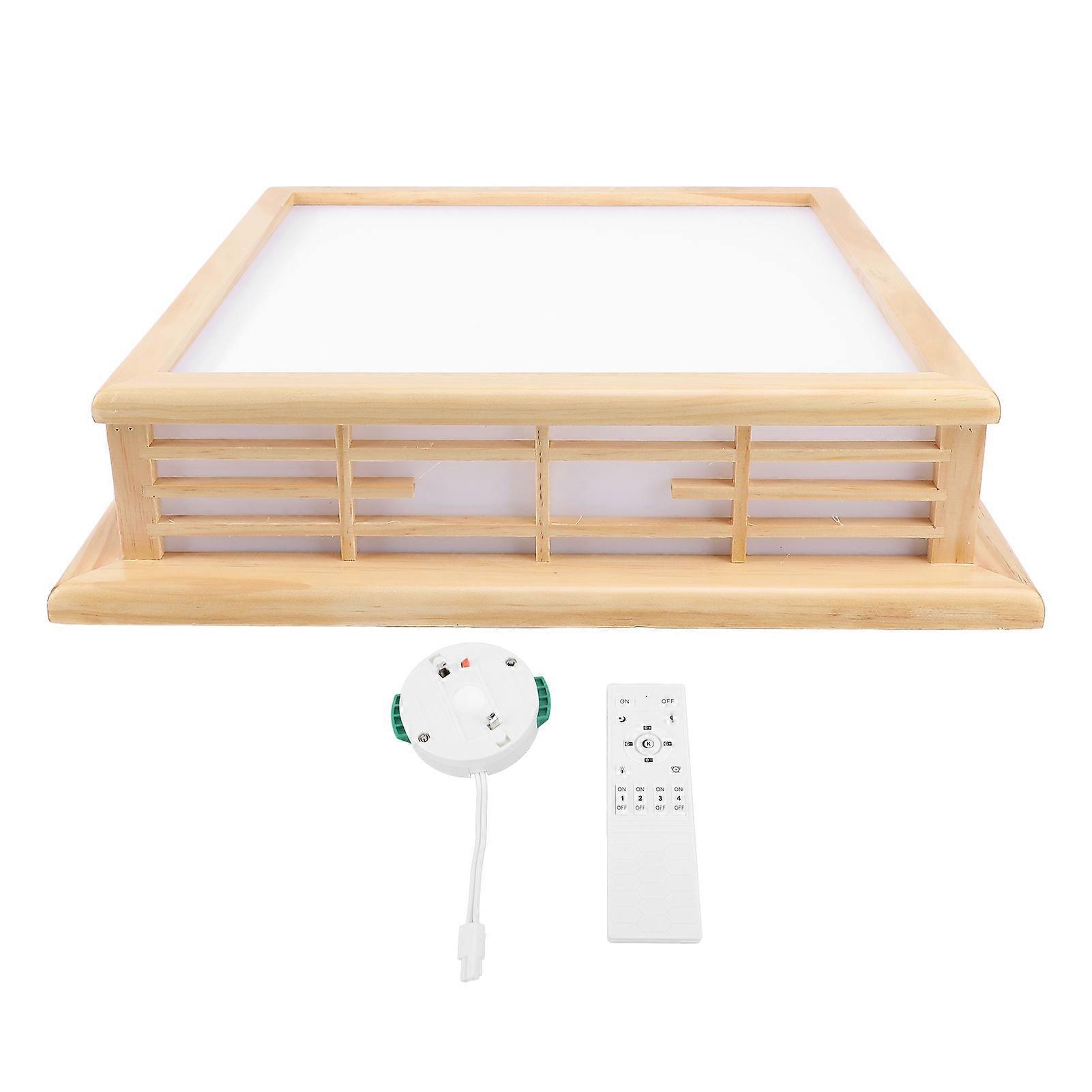 Plafonnier LED moderne en bois, 3 températures de couleur, télécommande par application, montage encastré, pour chambre, buanderie, couloir
