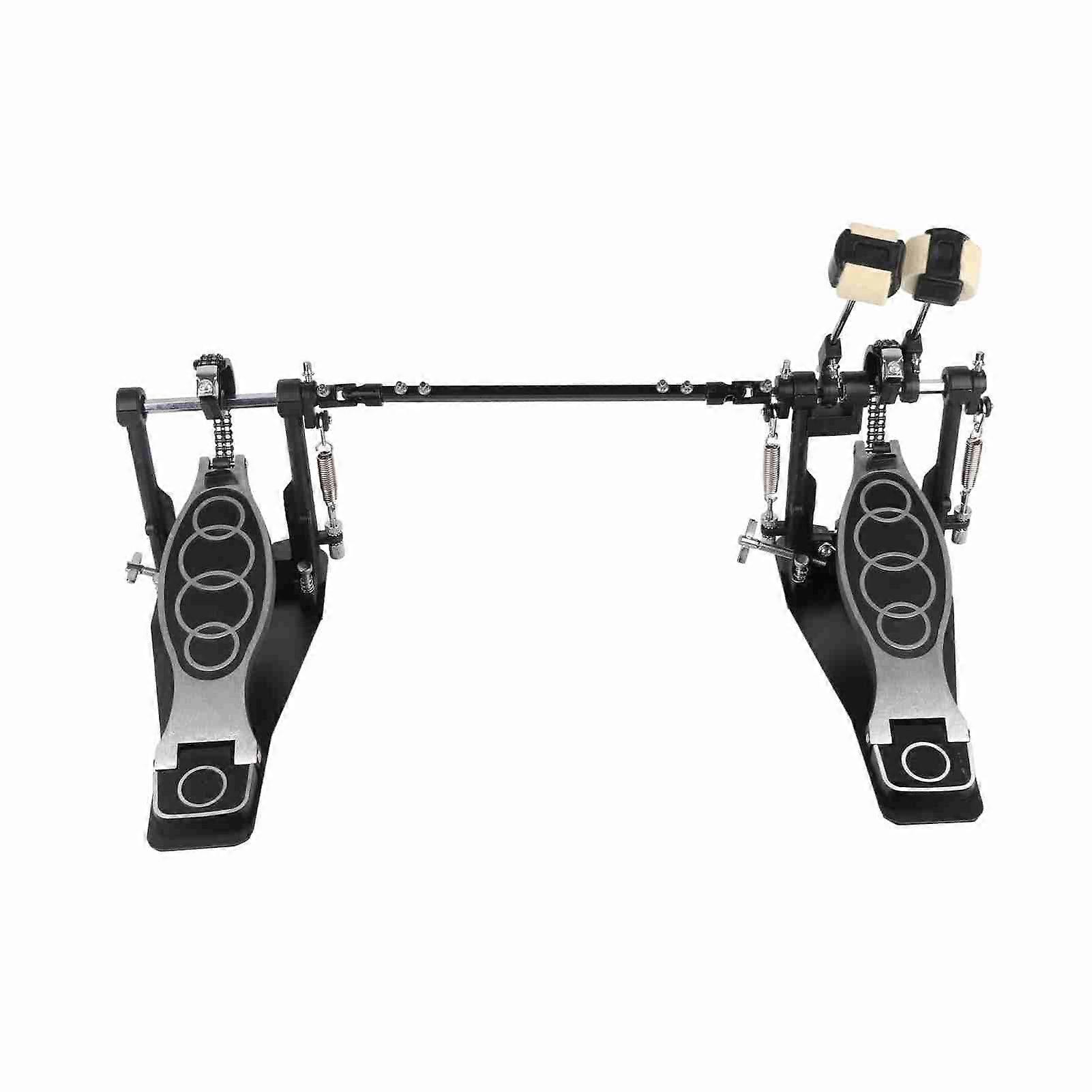 Double Drum Pedal Firm Grip Stable Powerful Operating Zinc Aluminum Professional Drum Foot Kick