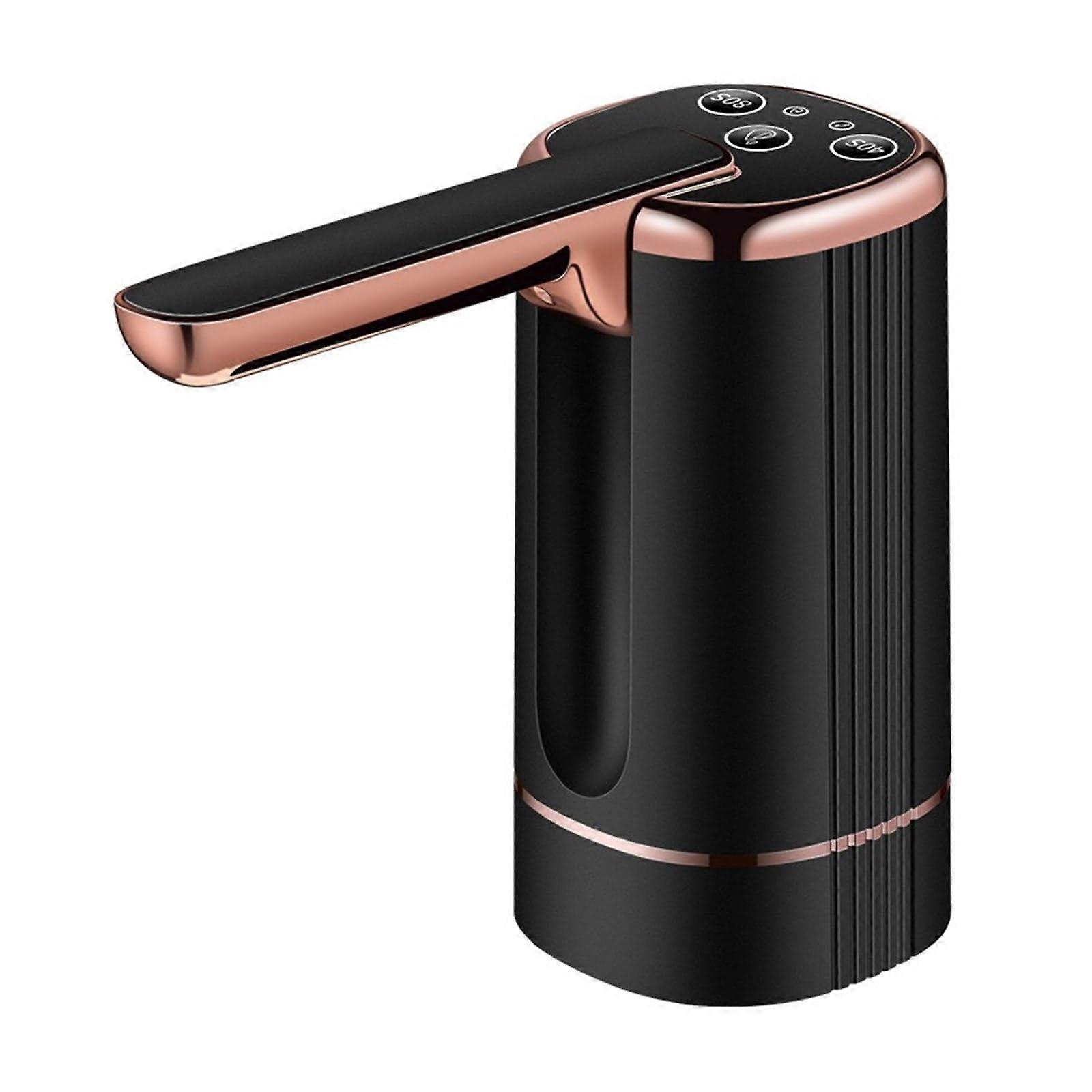 Electric Water Bottle Pump Automatic Dispenser for 5 Gallon Bottles, Foldable Design, Black Color, Portable Water Pump