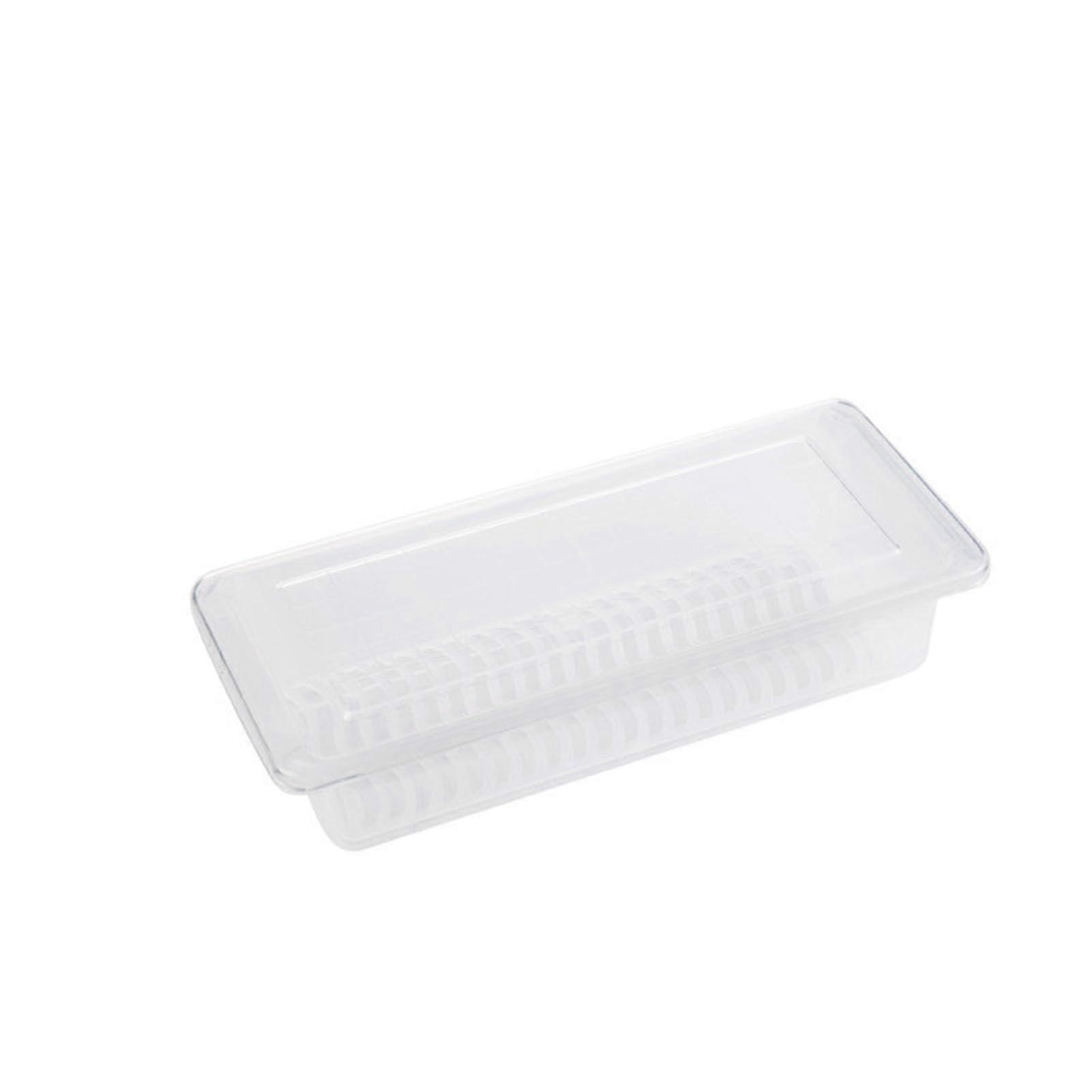 Plastic Food Storage Container, Airtight, Clear, Large Capacity, Rectangular Fridge Organizer Box for Kitchen and Refrigerator