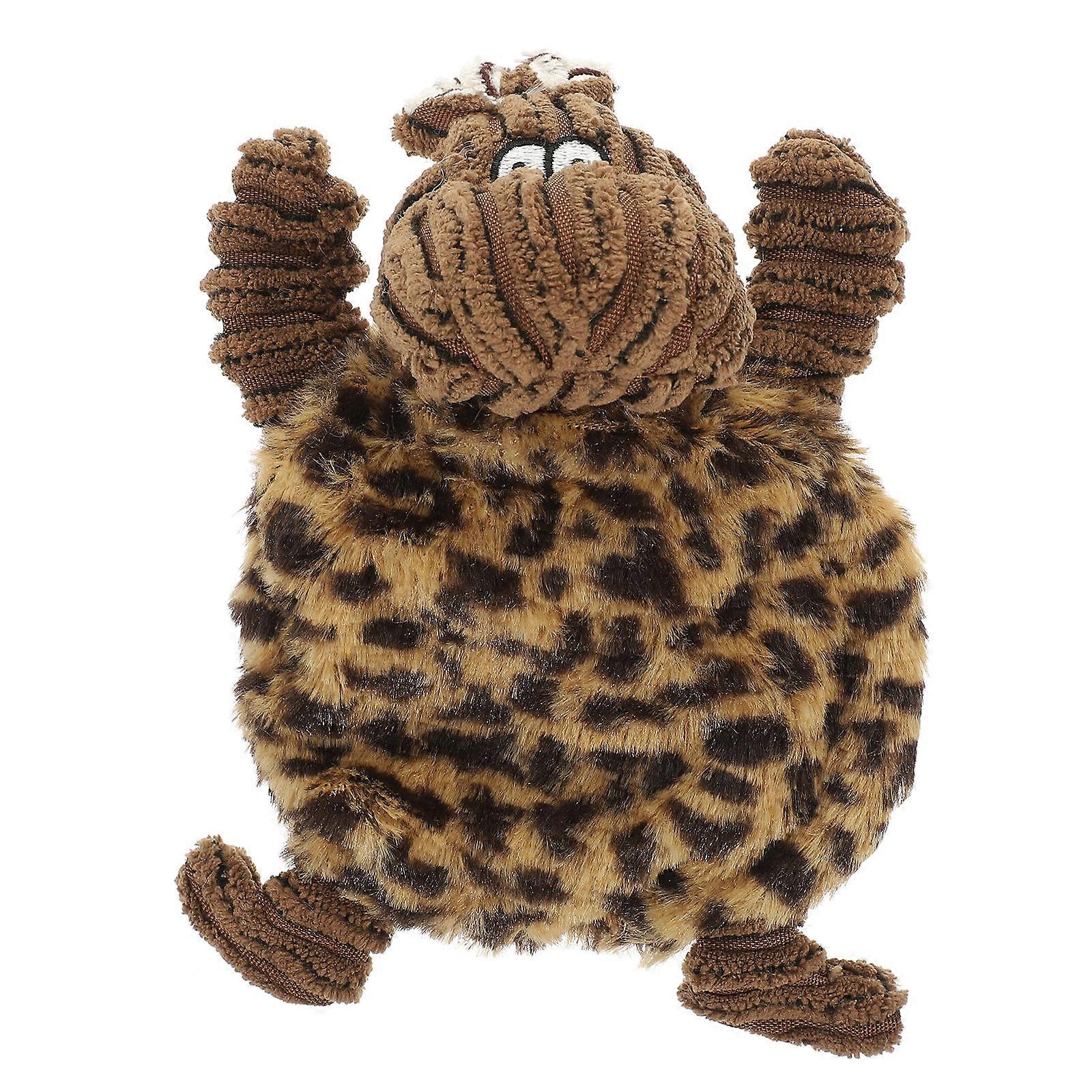 Chewable Squeaky Toy Pet Chew Toys Bite Resistance Cartoon Design Leopard 1Set