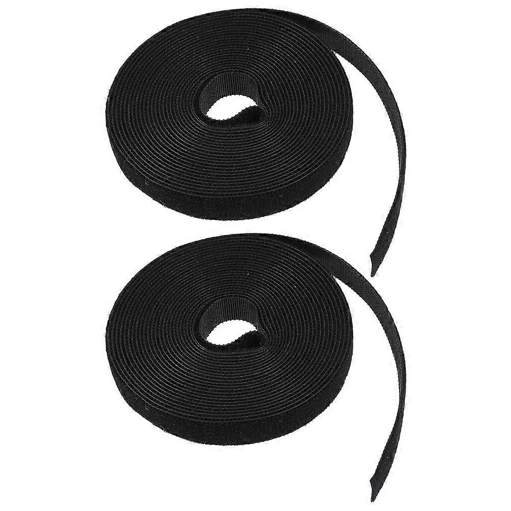 Cable Ties Black Wire Management Fastening Cables Black 500cm X 1.5cm Self Gripping Cord Organizer Ties 2 Rolls