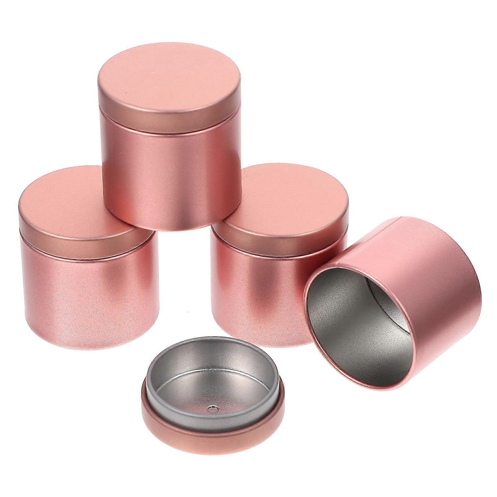5pcs Small Round Tinplate Candle Containers for Craft Supplies, Candle Making & Organizing Small Items – Airtight Tea Storage Canisters