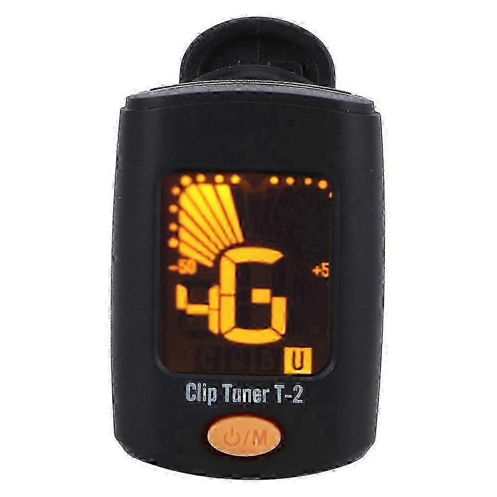 Clip Tuner 4 Tuning Modes Guitar Bass Ukulele Clip on Tuner ABS Double Color Screen Display T?2