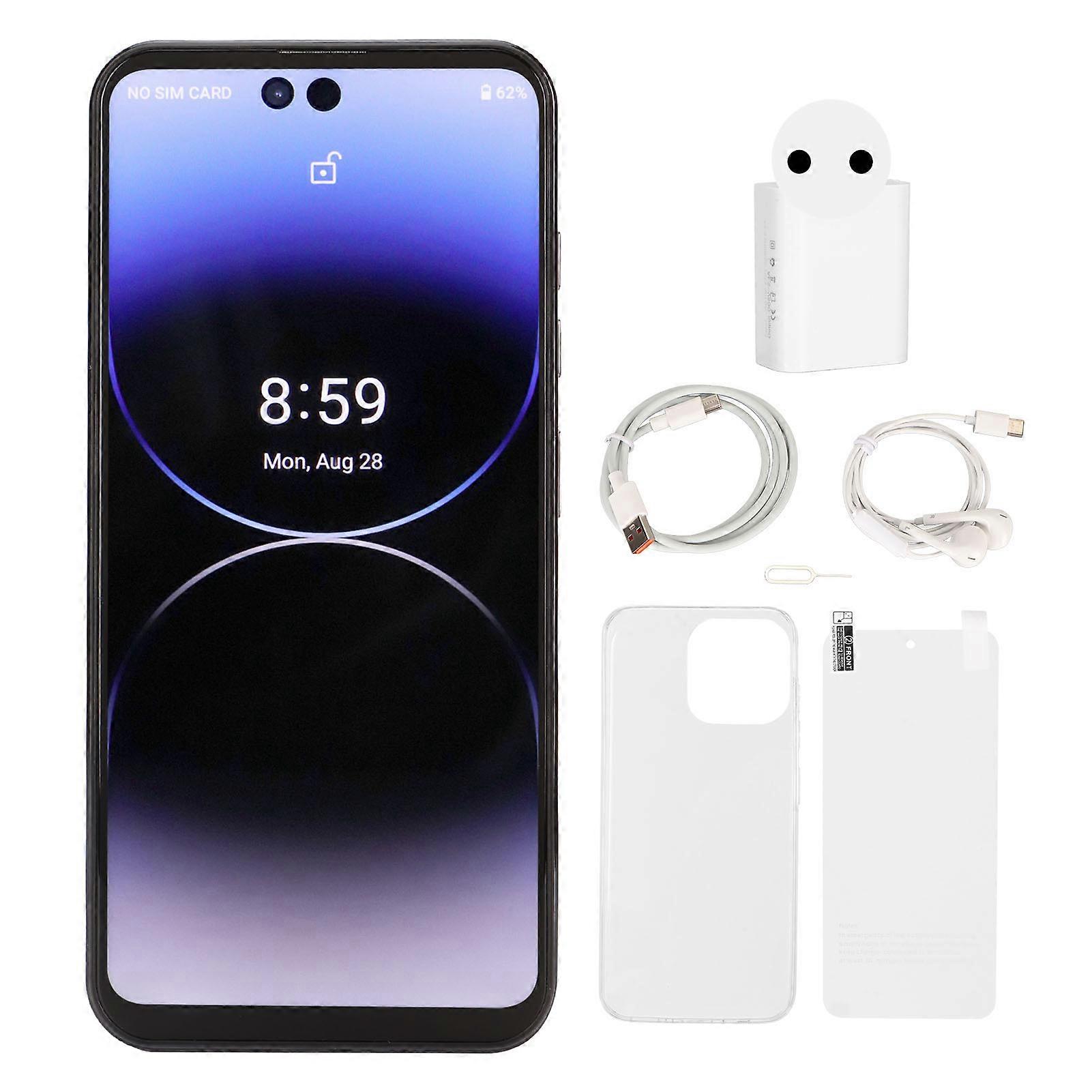 Unlocked 4G Smartphone, 6.7" IPS HD, 8GB RAM, 256GB ROM, 32MP Camera, Android 12