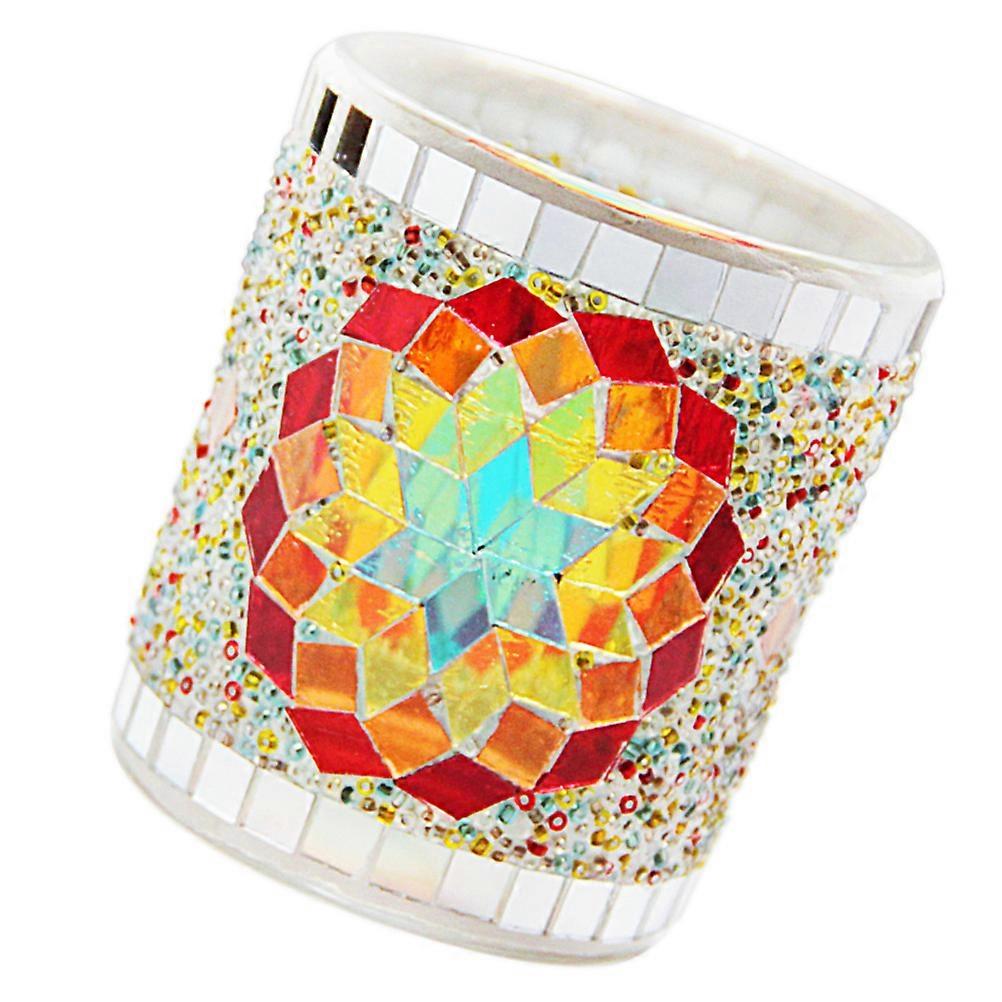 Design Glass Candlestick Orange 7.3x7.3x8.3cm 1Pc