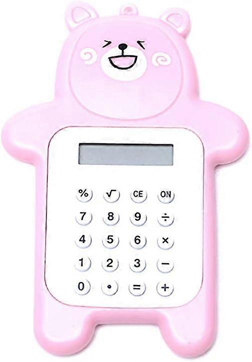 1pc Portable Mini Calculator, 8 Digit Basic Calculator Battery Elementary Calculator (pink)