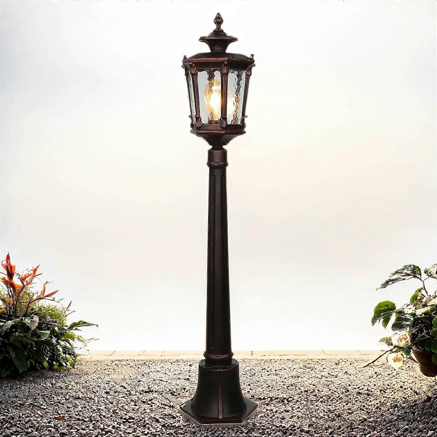 AMUR Path Light Aluminium Glass in Antique Bronze IP44 Garden Height: 115 E27 Max. 60 W Rustic Lantern Nostalgic Outdoor Floor Lamp