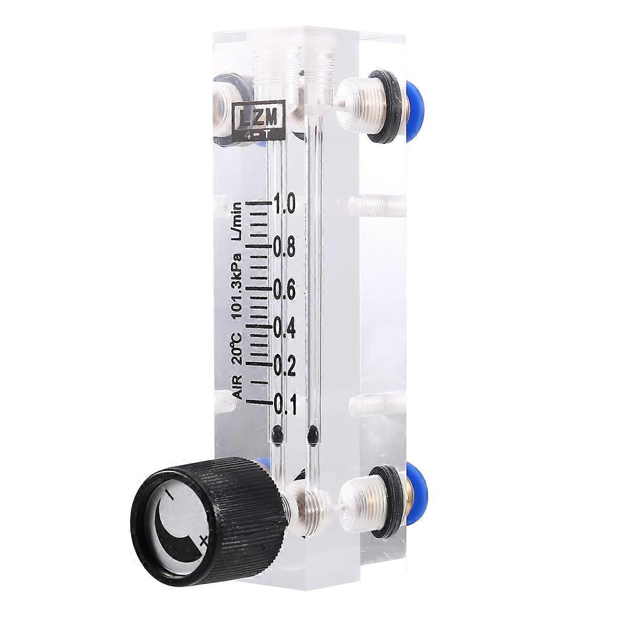4T 0.1-1L/MIN Acrylic Variable Area Flow Meter Adjustable Panel Mount Gas Rotameter Air Flow Rate Co