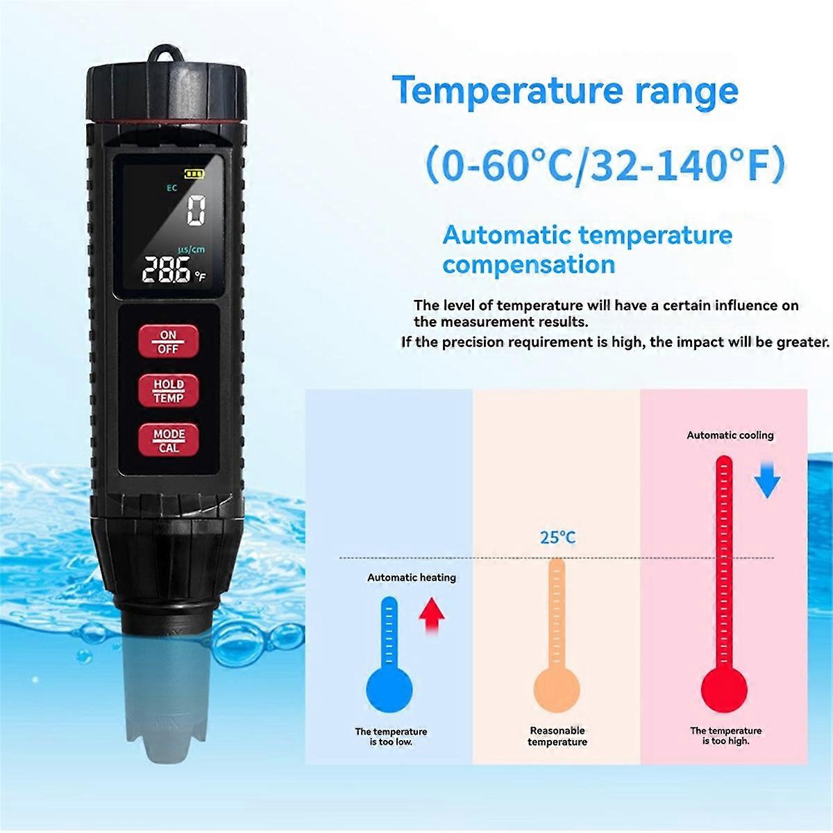 7 in 1 Digital Water Quality Tester ORP PH TDS EC Meter Salinity Temperature Multifunction Tester fo