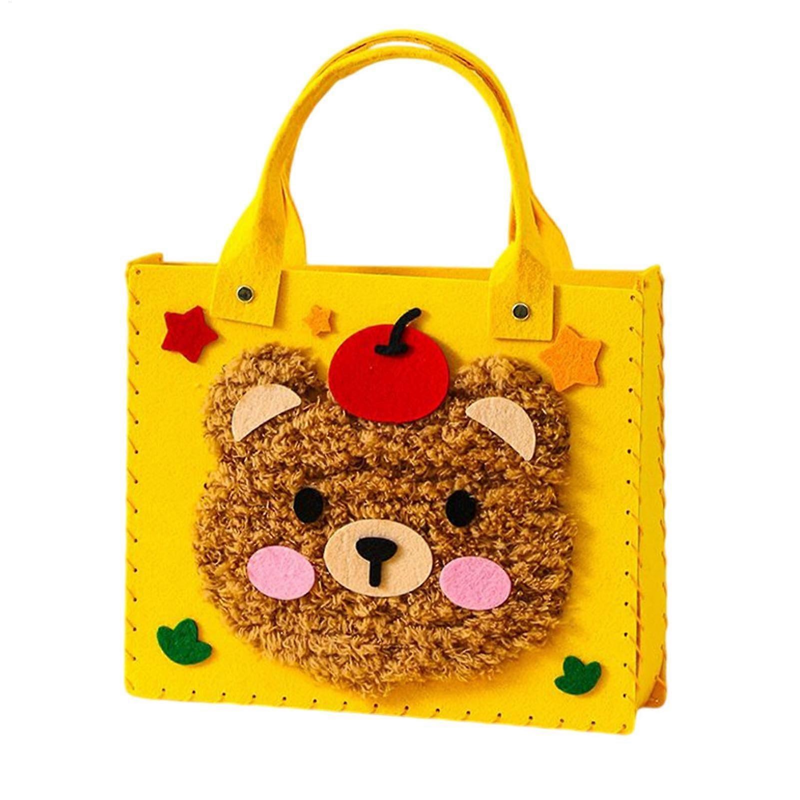 Handmade Bag Set, Nonwoven Bag Set, Colorful Pouch Making Kit, Home Decoration Accessories for Fine Motor Skills, HandEye Coordination Little Bear