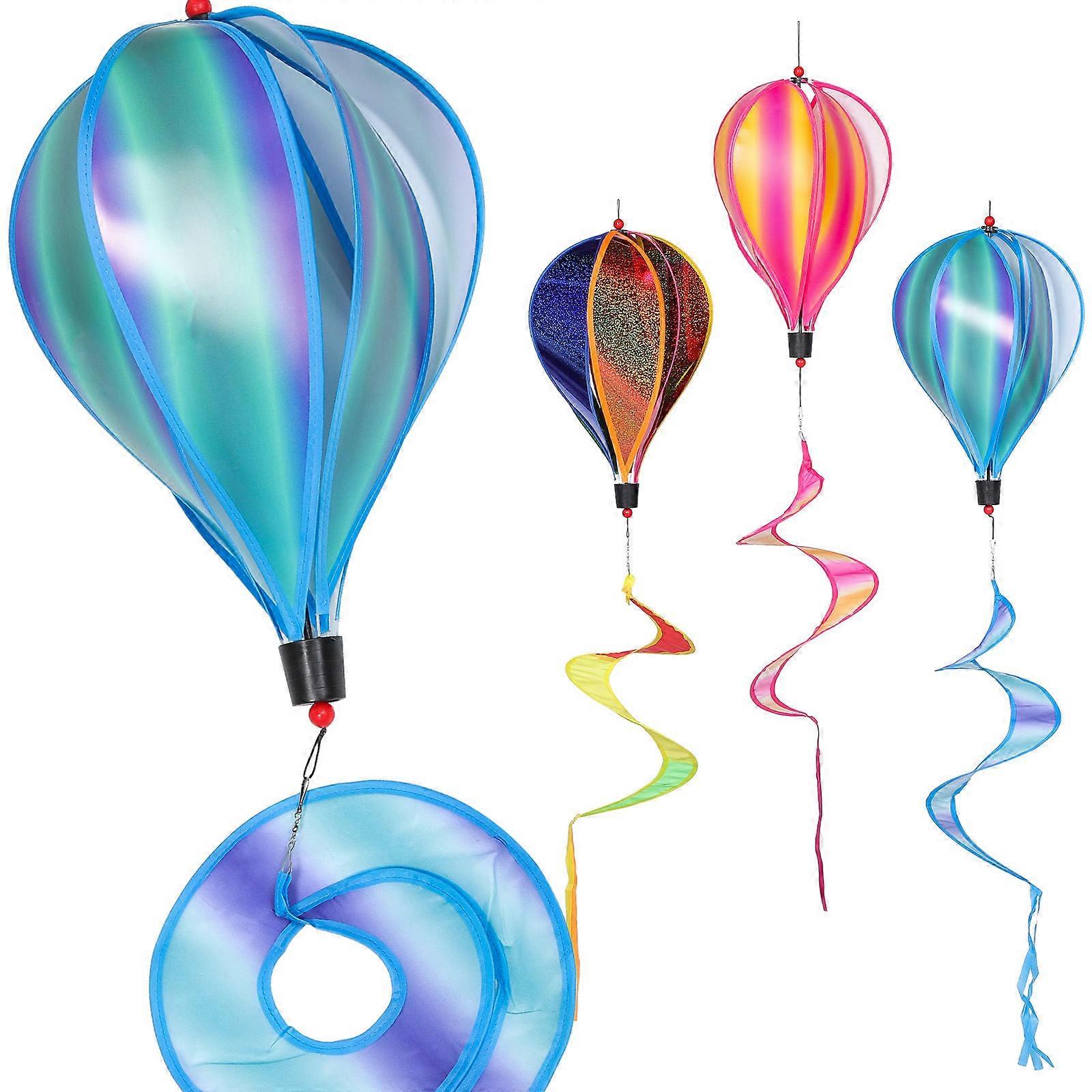Hanging Wind Spinner Hot Air Balloon Decorations Assorted Color 130X27CM 3Pcs