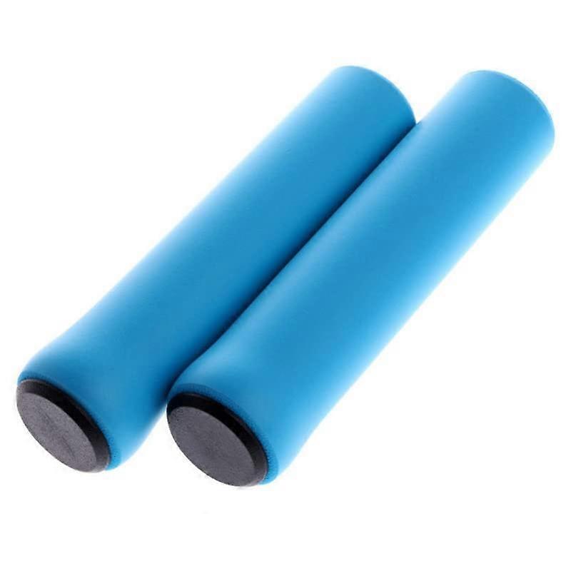 Soft Silicone Bicycle Handlebar Grips for MTB and Road Bikes, Anti-Slip Design, Strong Support, Blue Color