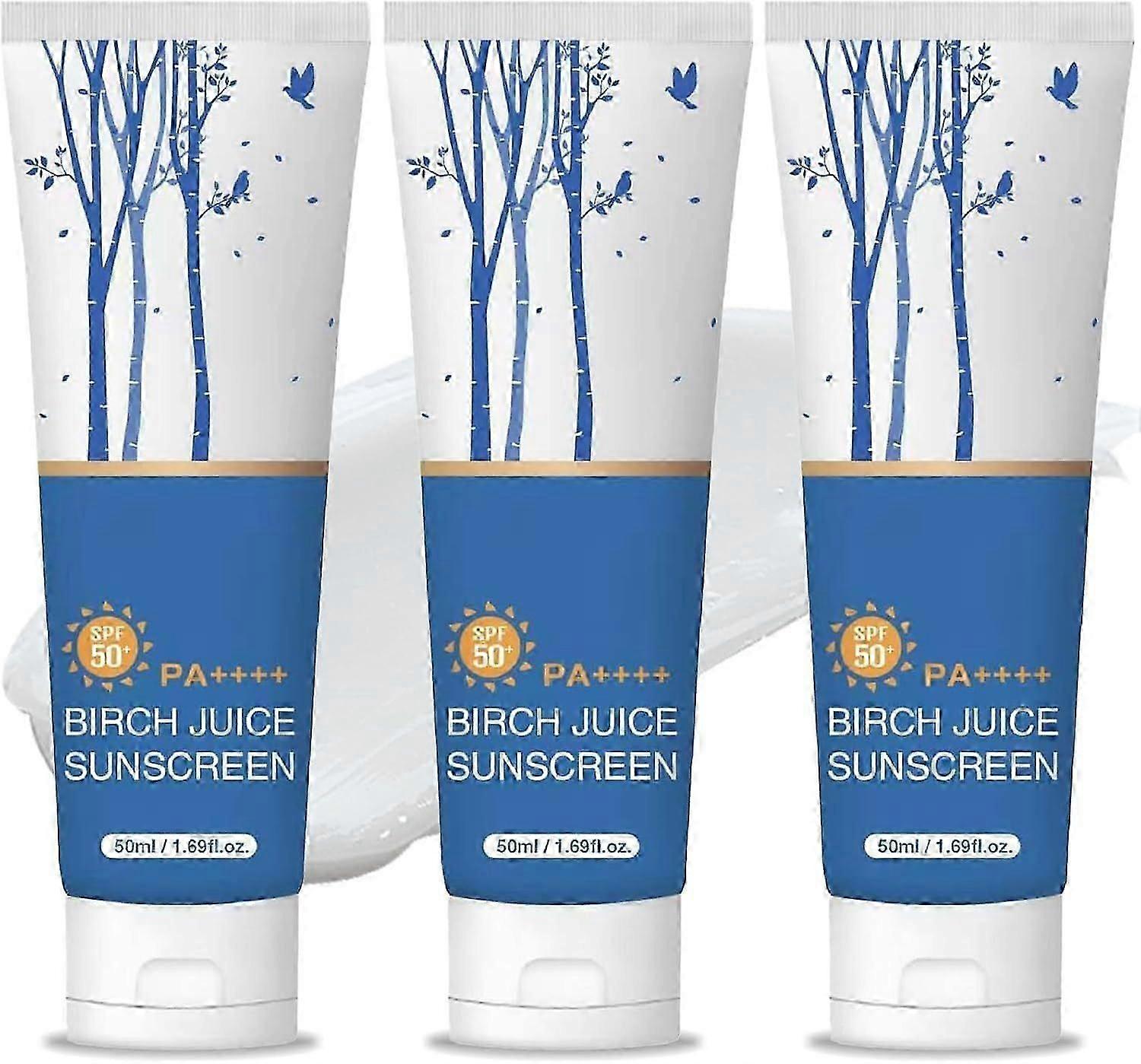 Birch Juice Moisturizing Sunscreen,2025 Upgrade SPF50+ Birch Juice Hydrating Essence Face Sunscreen,Strong UV Protection,Water Resistant & Non-Greasy