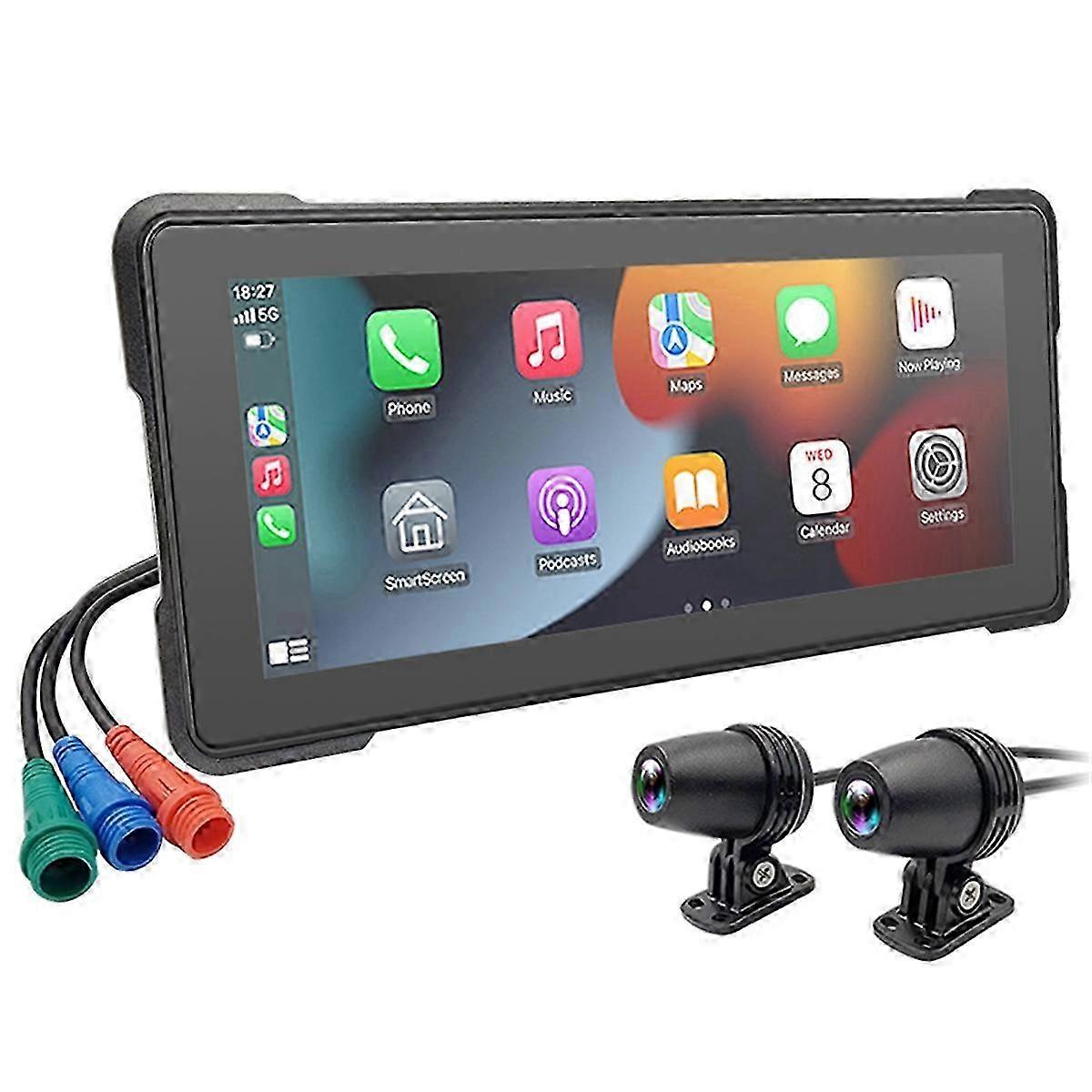6.86 Inch Portable Motorcycle Dvr Wireless Carplay