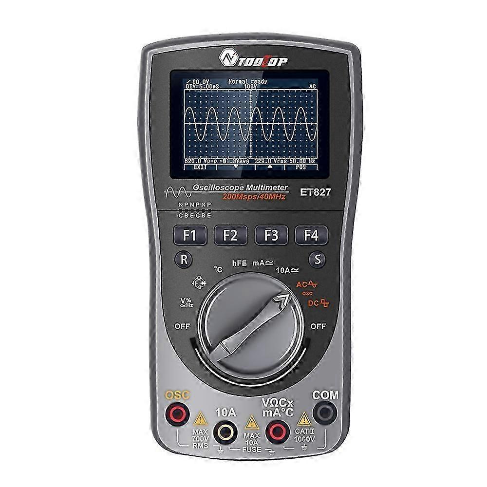 2in1 Oscilloscope Multimeter Digital LCD Display Handheld Oscope Meter 40Mhz Bandwidth 120MSPS Sampling Rate Data Storage Function for DIY and Electro