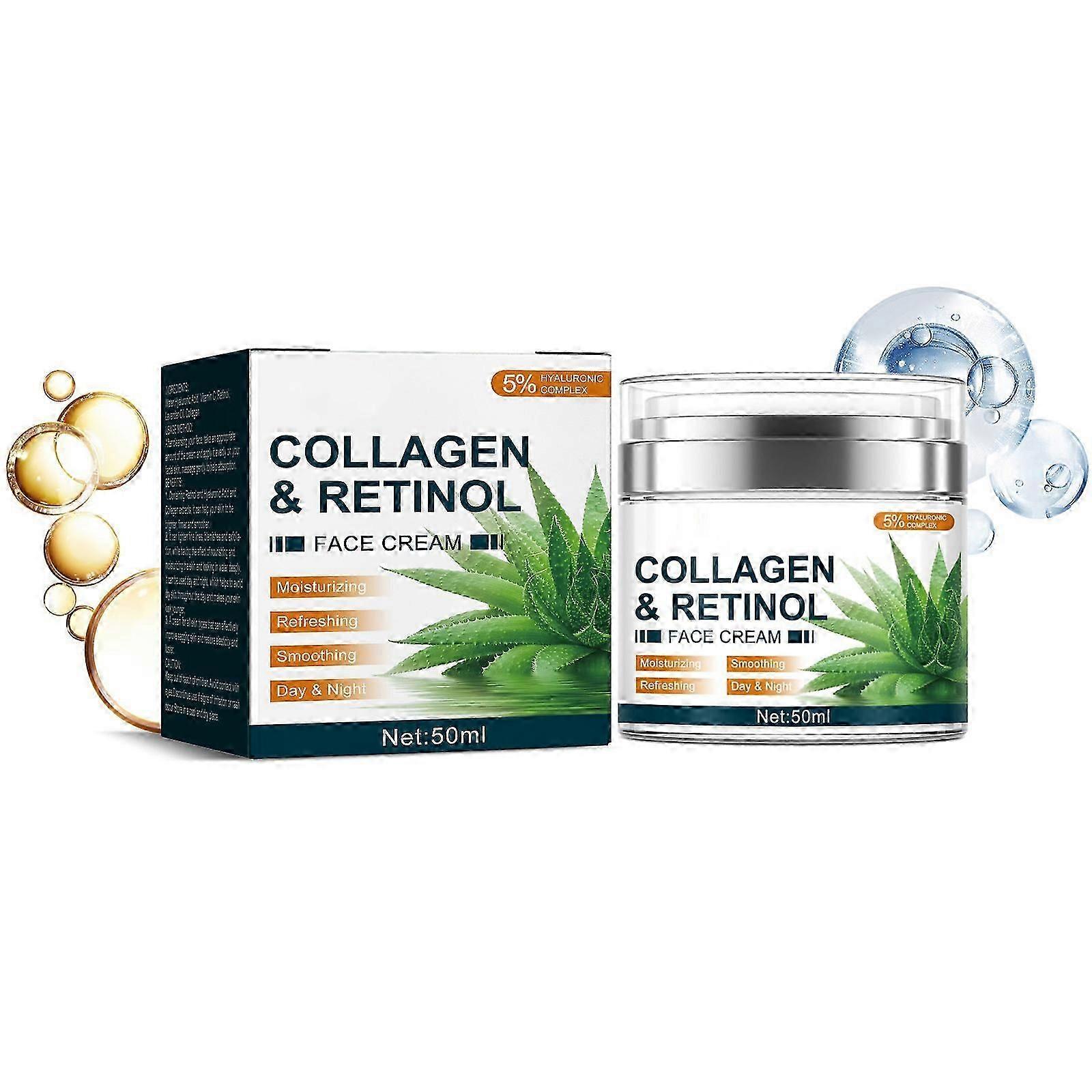 קרם פנים קולגן ורטינול, קרם פנים קולגן, קרם קמטים לפנים רטינול, קרם לחות אנטי אייג'ינג נגד קמטים וממצק את העור