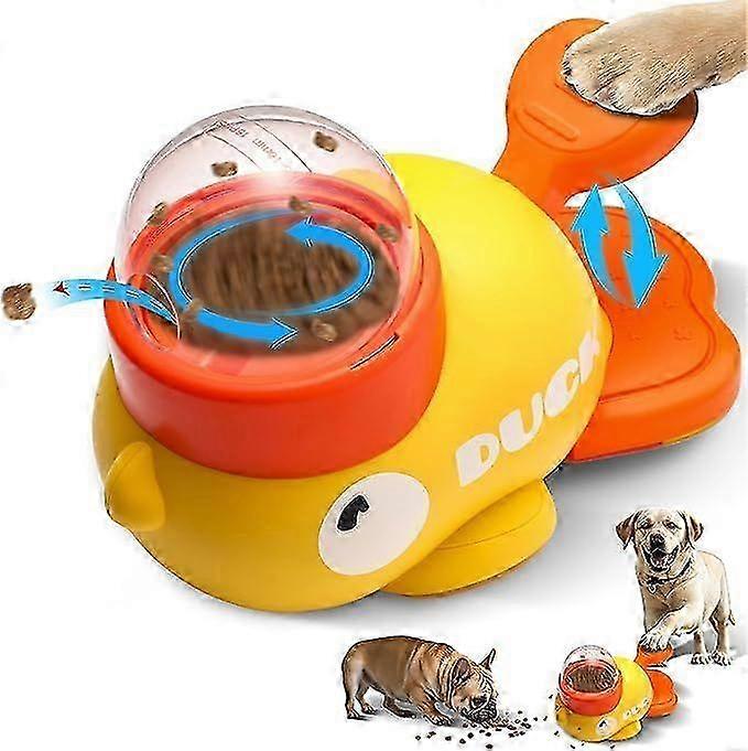 Dog Interactive Treat Dispenser Toy, Food Puzzle Slow Feeder, 2-in-1 Durable Cute Duck Design for Small Medium Dogs and Cats, Interactive IQ Trainer