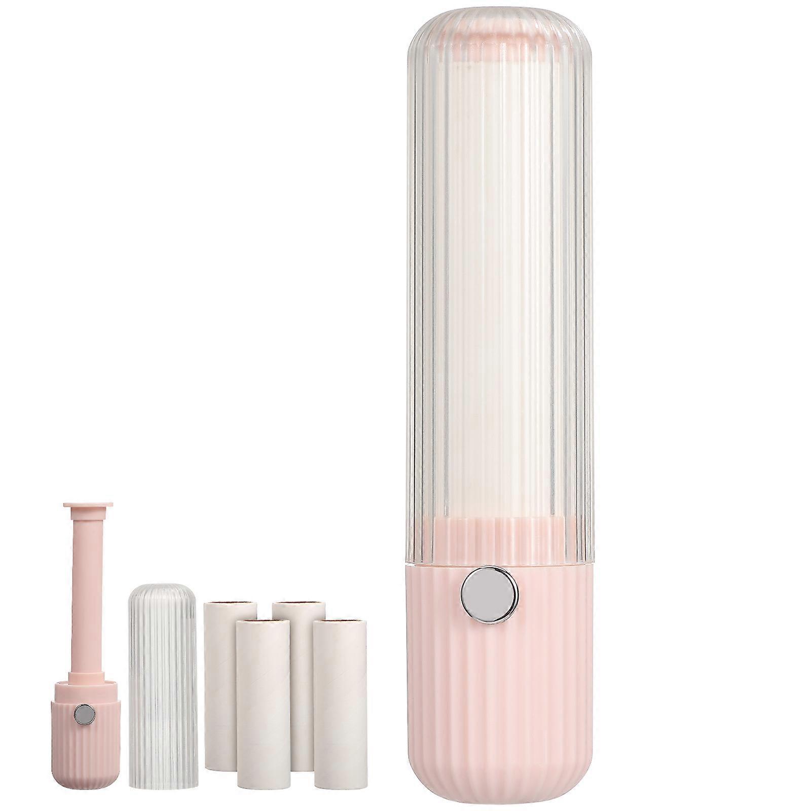 Travel Lint Roller Mini Lint Roller for Clothes Use 1Set Pink ABS Material