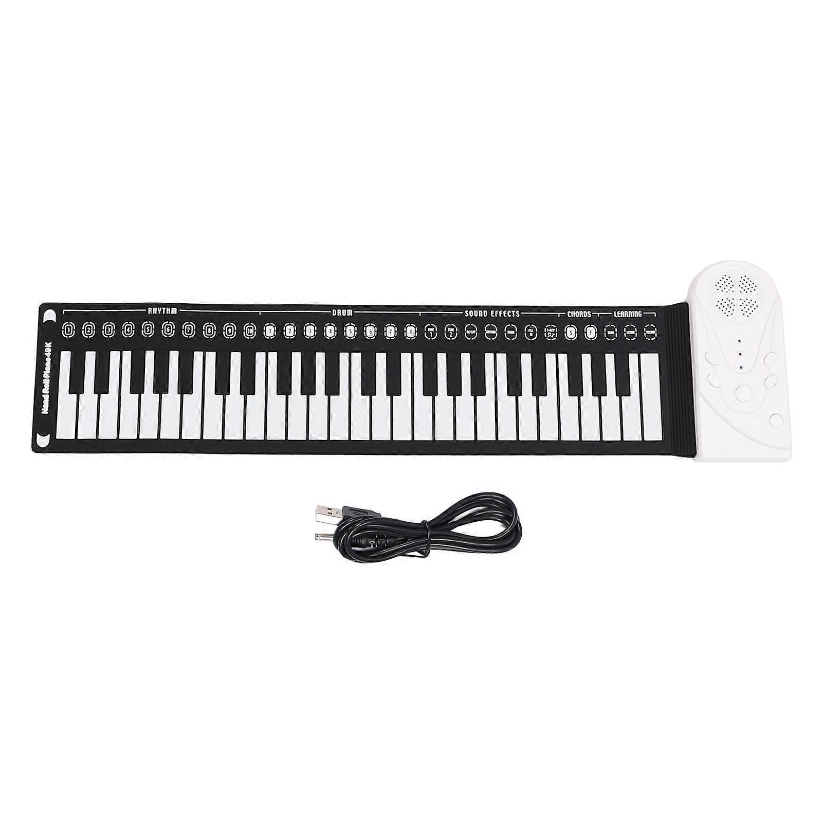 Foldable 49-Key Roll Up Piano Keyboard with Built-in Speaker for Portable Music Fun