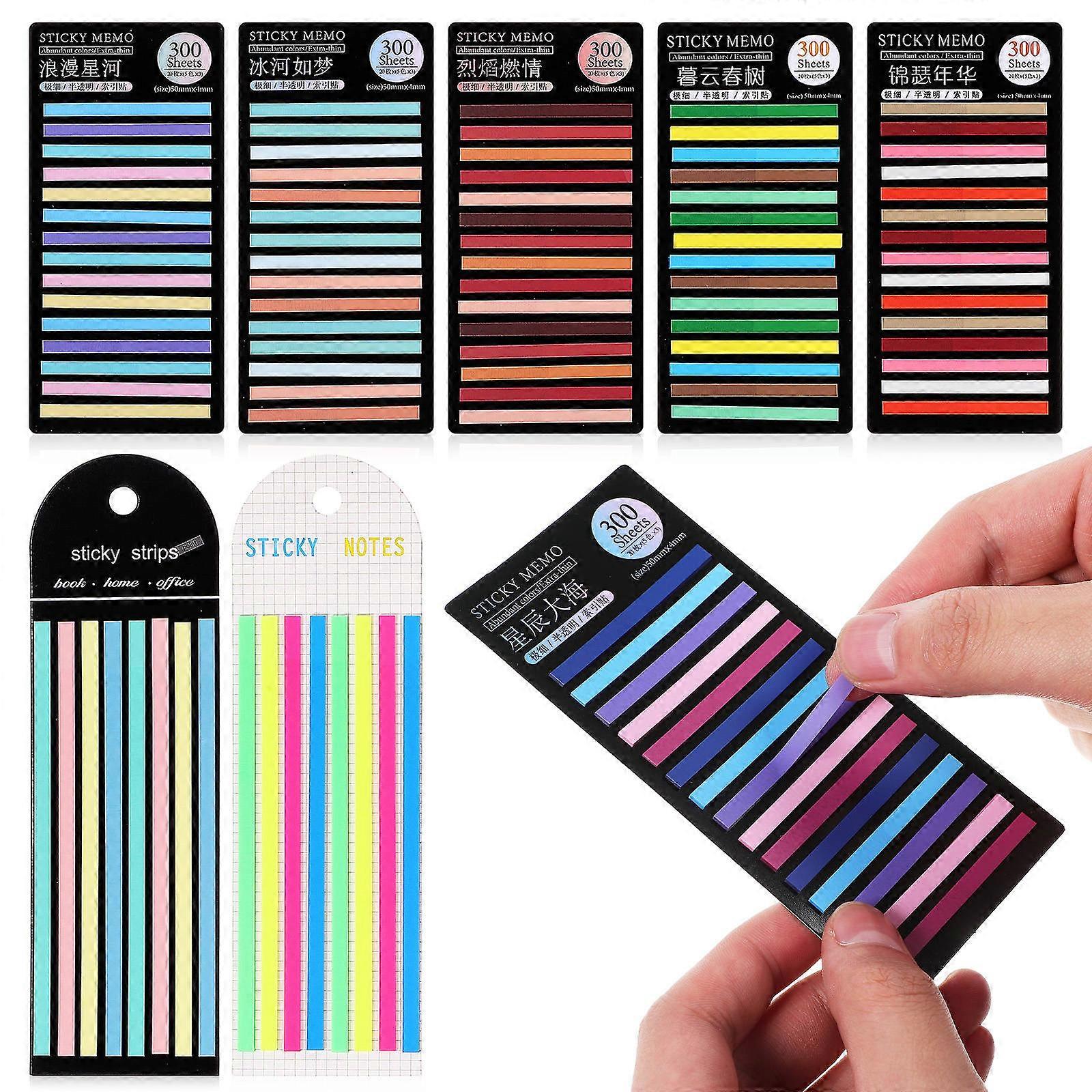 Removable Highlighter Tape Strips Sticky Book Tabs Transparent Page Markers for Reading Study Annotating Easy Reusable Marking Solution