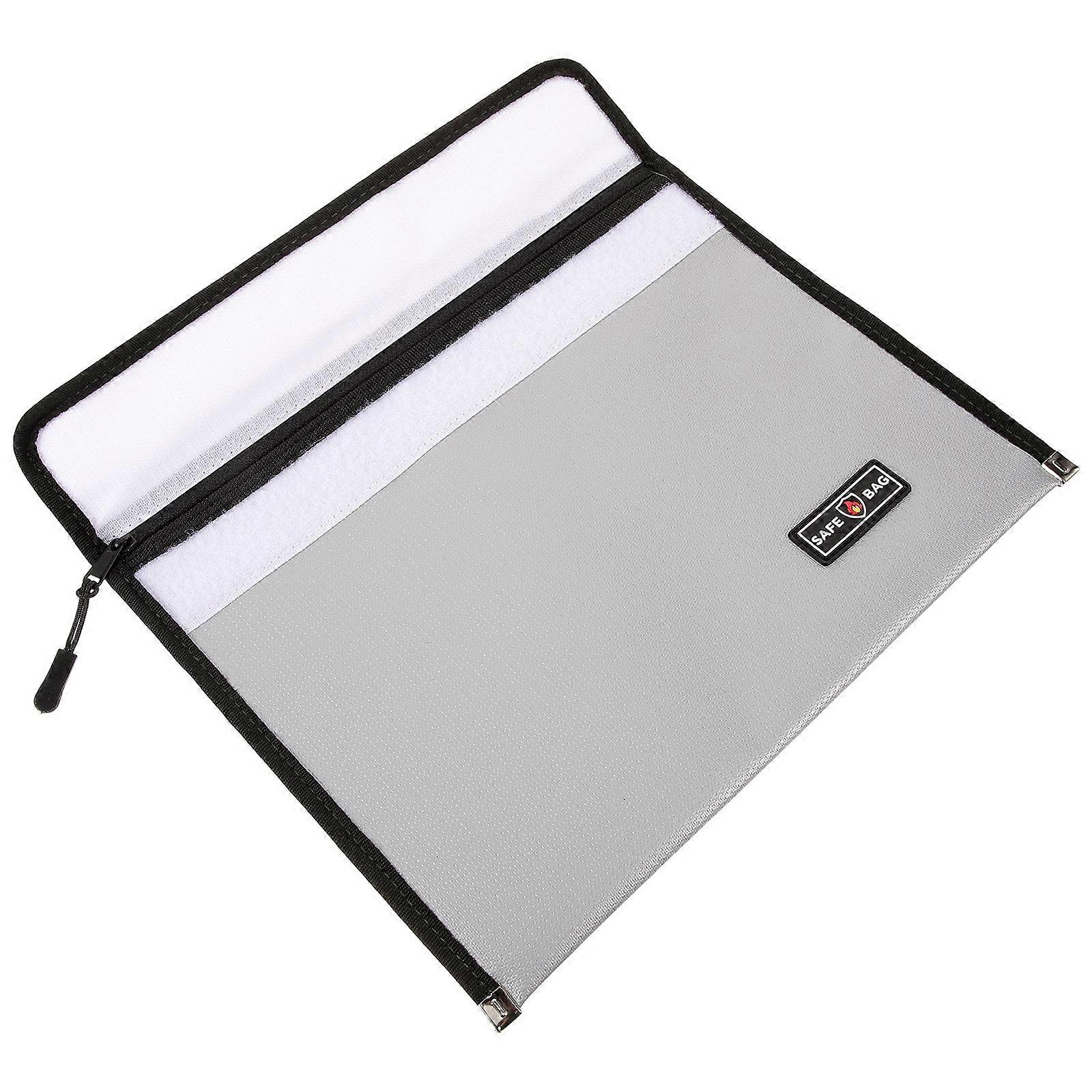 Portable Documents Bag Fireproof Pouch for File Home Office Use Silicone Fiber 30.5x22.5cm Waterproof 1Pack
