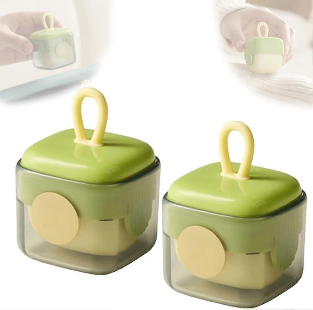 Portable Lint Roller, Washable and Reusable, Travel Lint Remover with Storage Bag and Handle for Clothing and Pet Hair, 2pcs Green