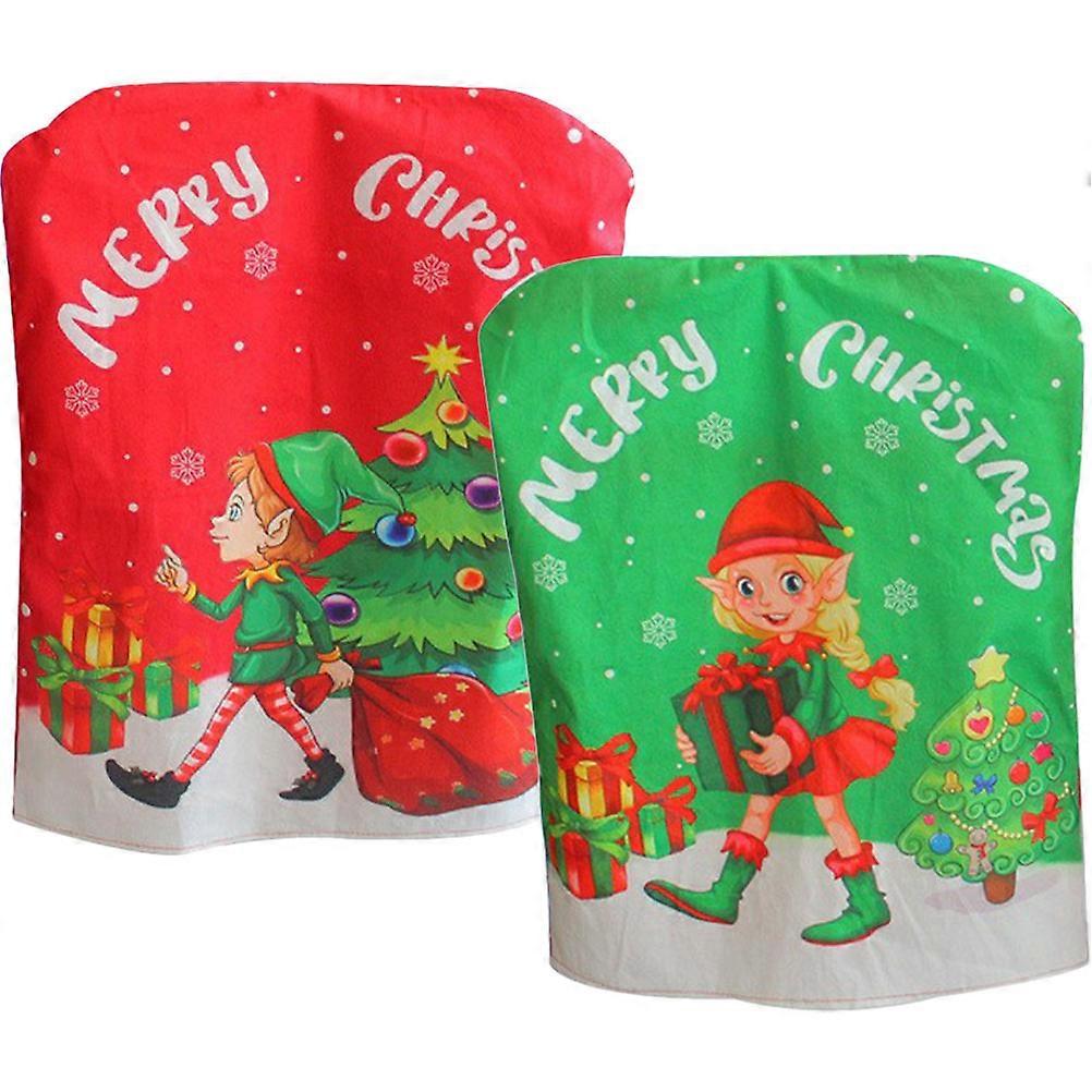 Here's a polished and professional product description based on your input:

 

**2PCS Christmas Chair Covers with Elf Design – Indoor Party