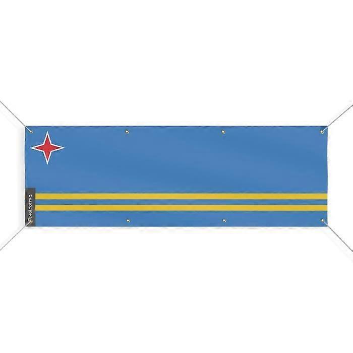 Aruba Flag Banner 8 Grommets 110x330 cm