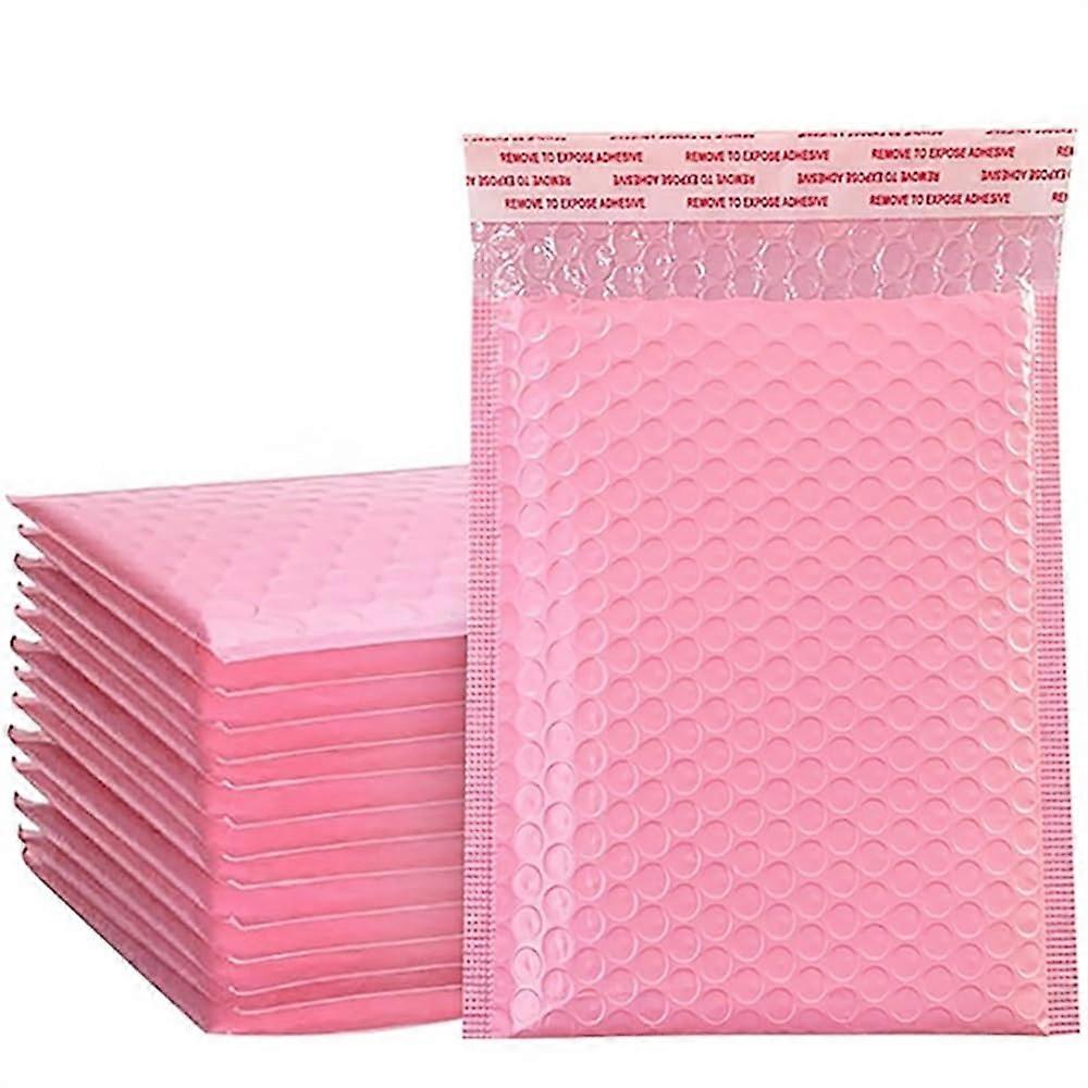 50 Pieces Padded Envelopes, Poly Bubble Mailers, SelfAdhesive, Pink 13*18Cm