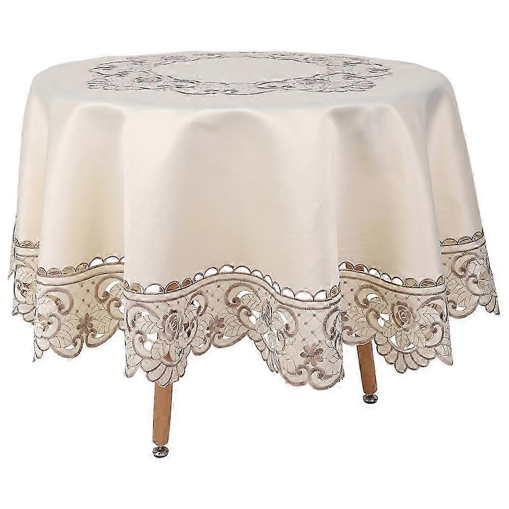 174 x 174cm Embroidered Tablecloth for Dining & Kitchen - Elegant Table Cover Protector & Decorative Home Accent