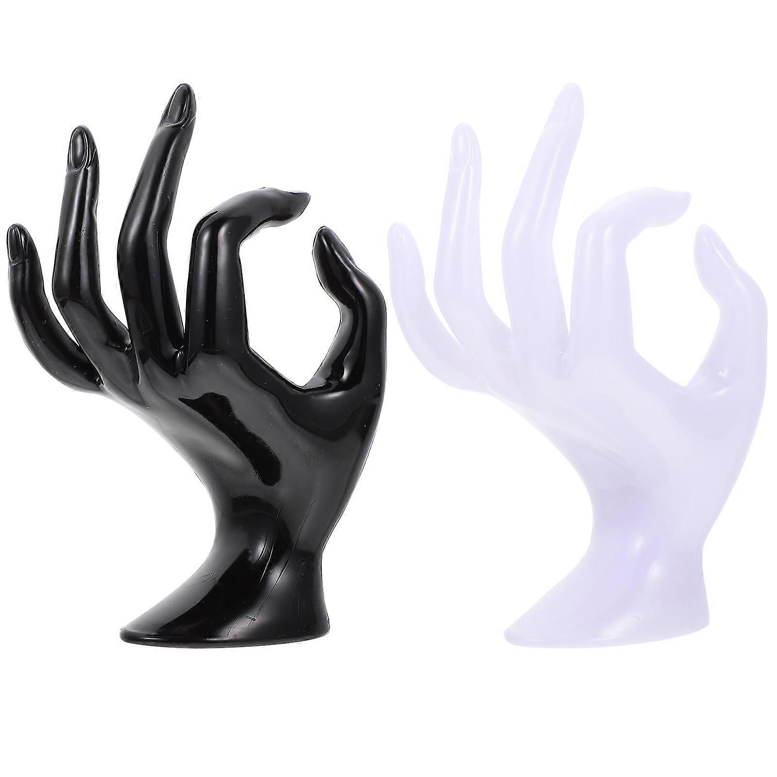 White Plastic OK Gesture Bracelet Racks for Storage Use 2Pcs