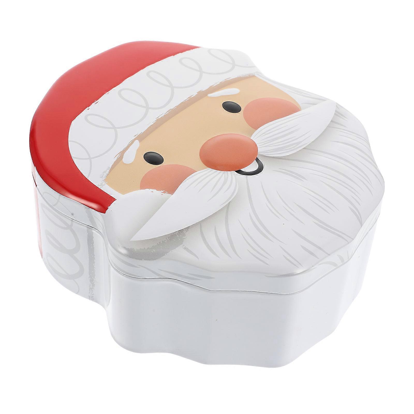 Festive Candy Tin Rectangular Traditional Christmas Style 7.1×6.3×2.6in Decoration 1Pack