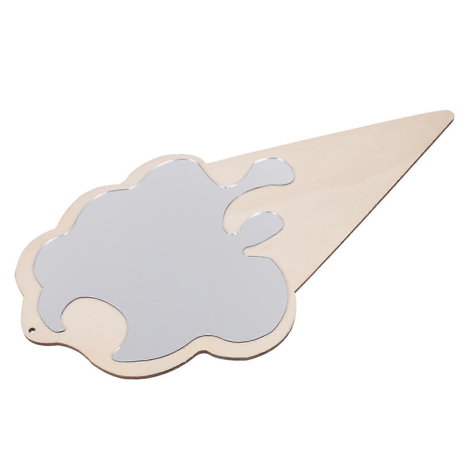 Portable Decorative Wall Mirror with Acrylic Material and Khaki Color for Home Decor 1Pc