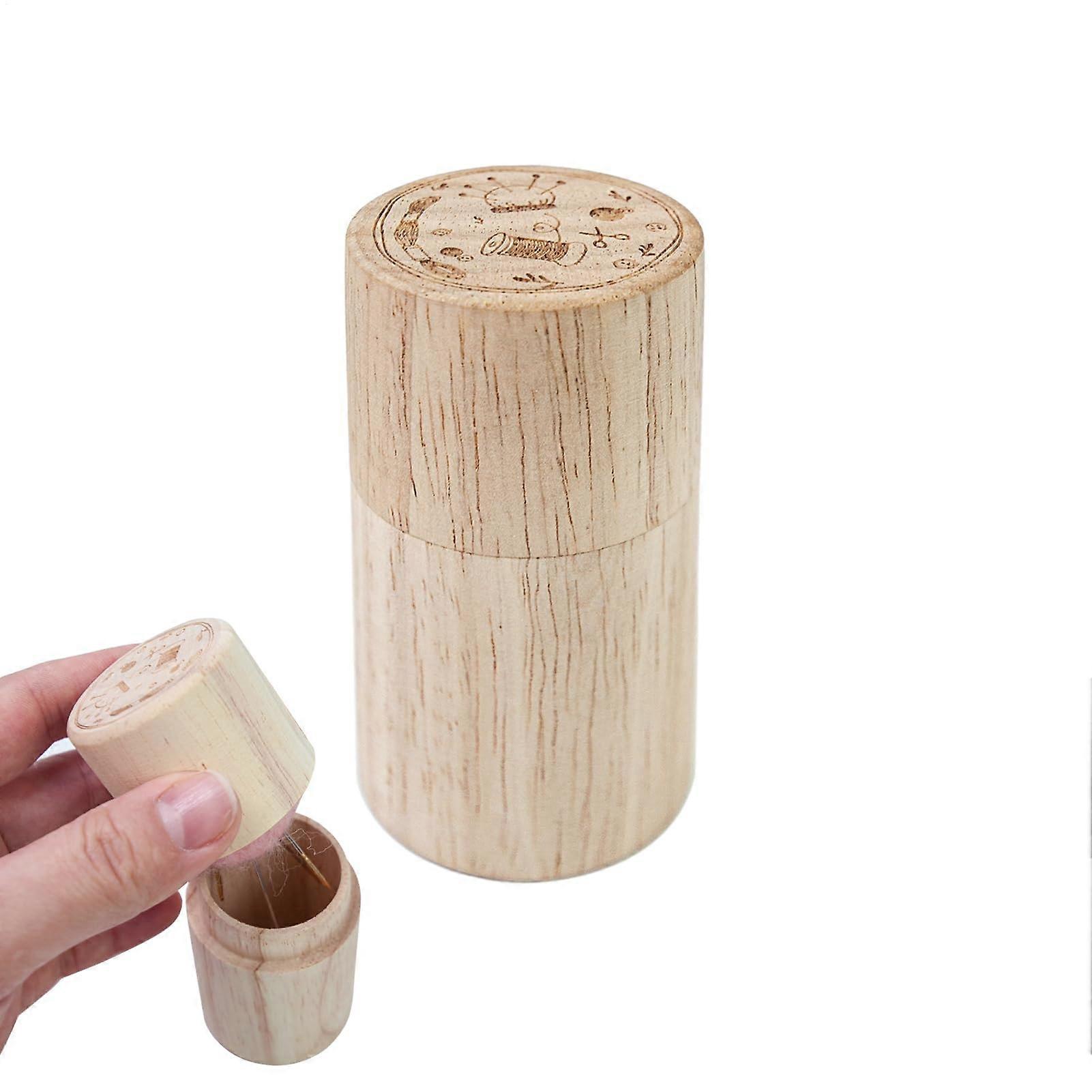 Wrist Pin Cushion With Wooden Needle Box And Lid, Multicolor Quilling Tool For Needlework Crafts