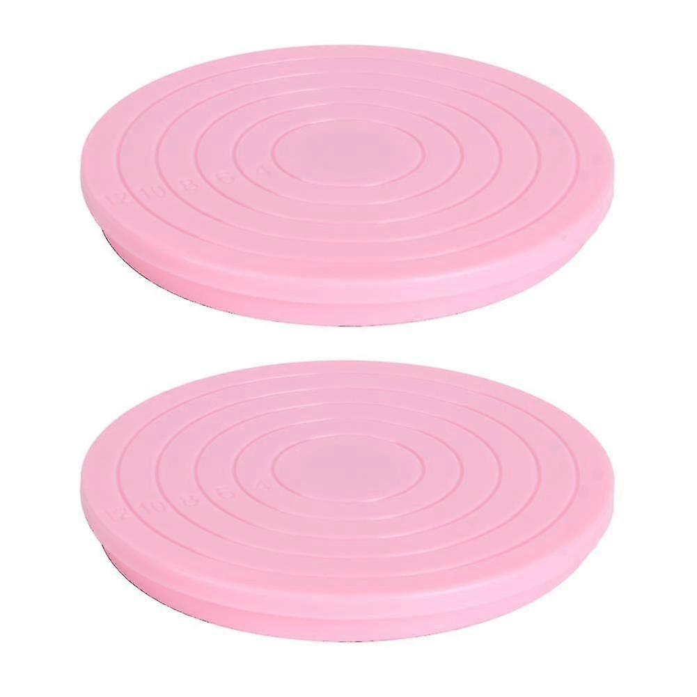 2Pcs Mini 360 Rotating Cake Stand Decorating Turntable Baking Tool