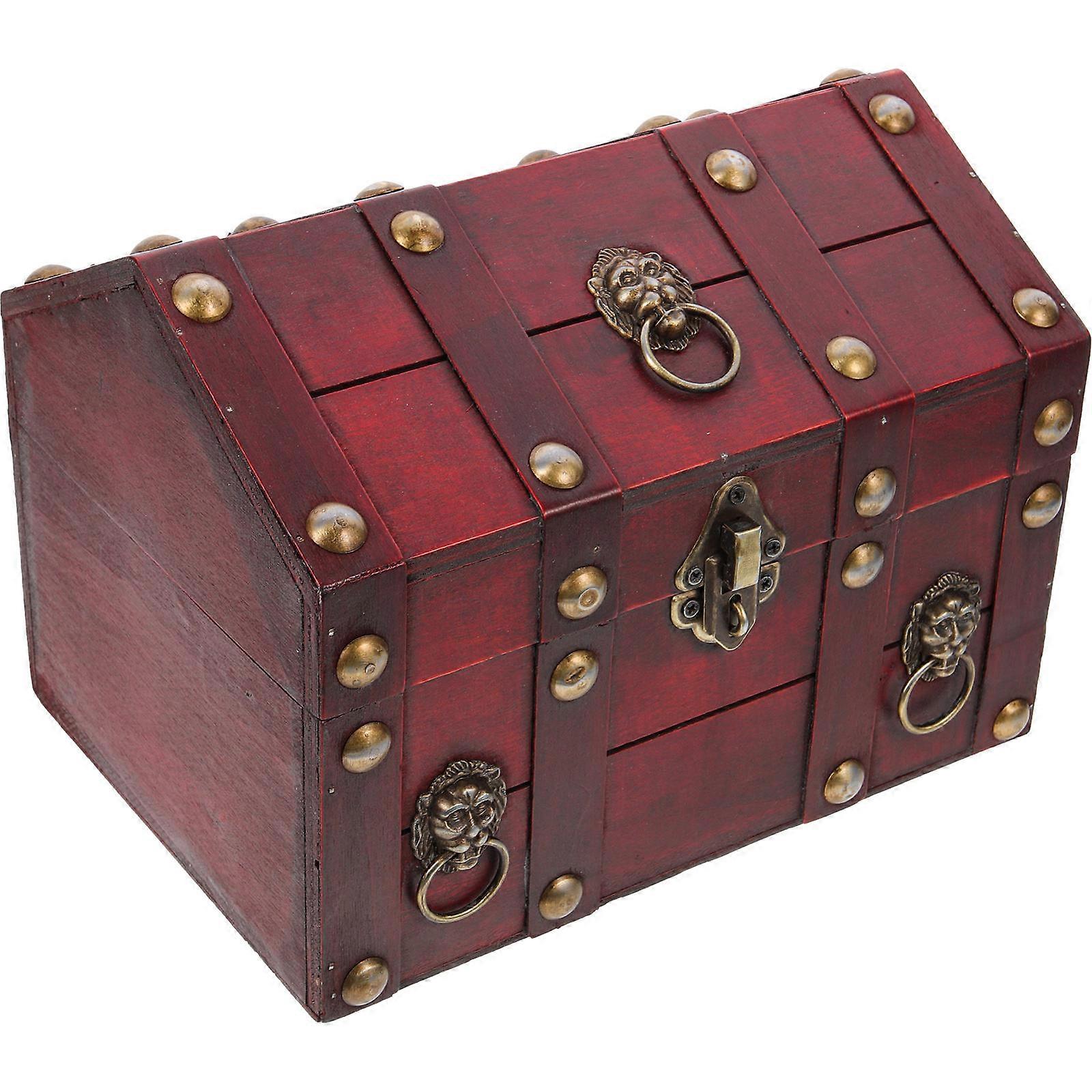 Vintage Trinket Box Wooden Storage Box Home Decoration Dark .4×7.1×6.7in Toy Storage 1Pack