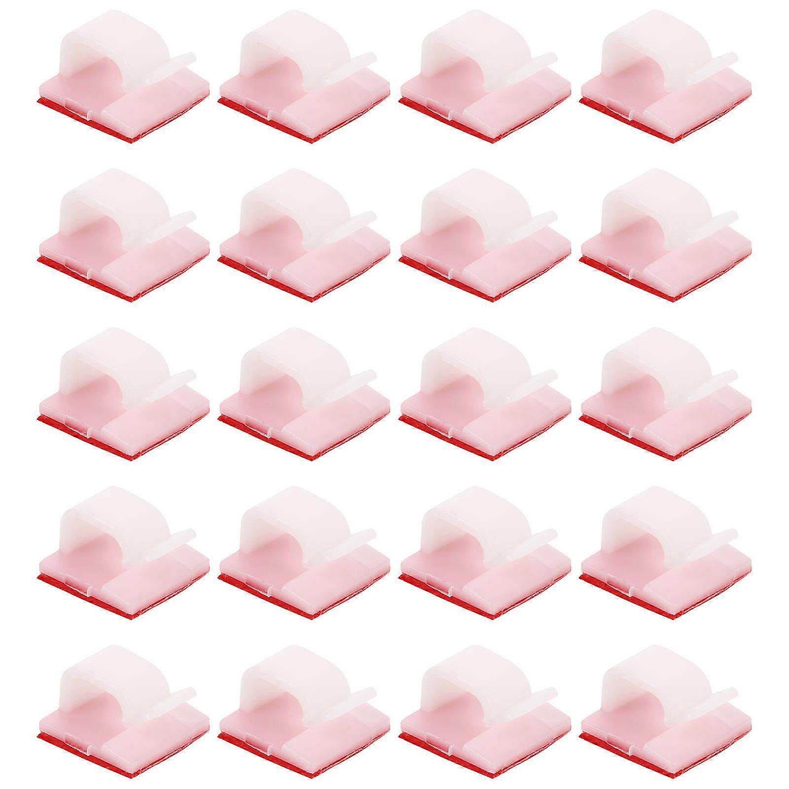 White Selfadhesive Cable Holder for Home Use Durable Plastic Cord Clips Great for Desk Organization 20pcs