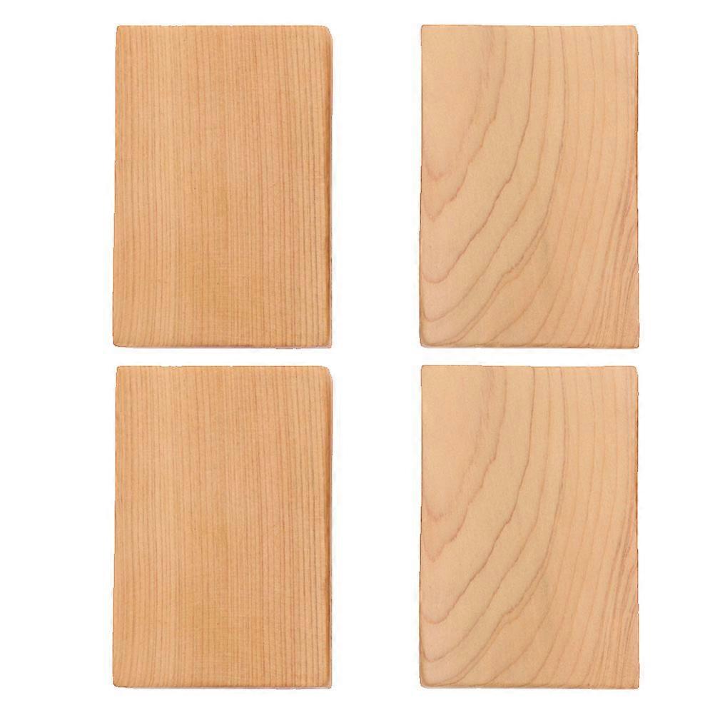 Rectangle Wood Blocks For Painting Diy Projects Thicken Cedarwood Smooth Surface Craft Project 4Pcs