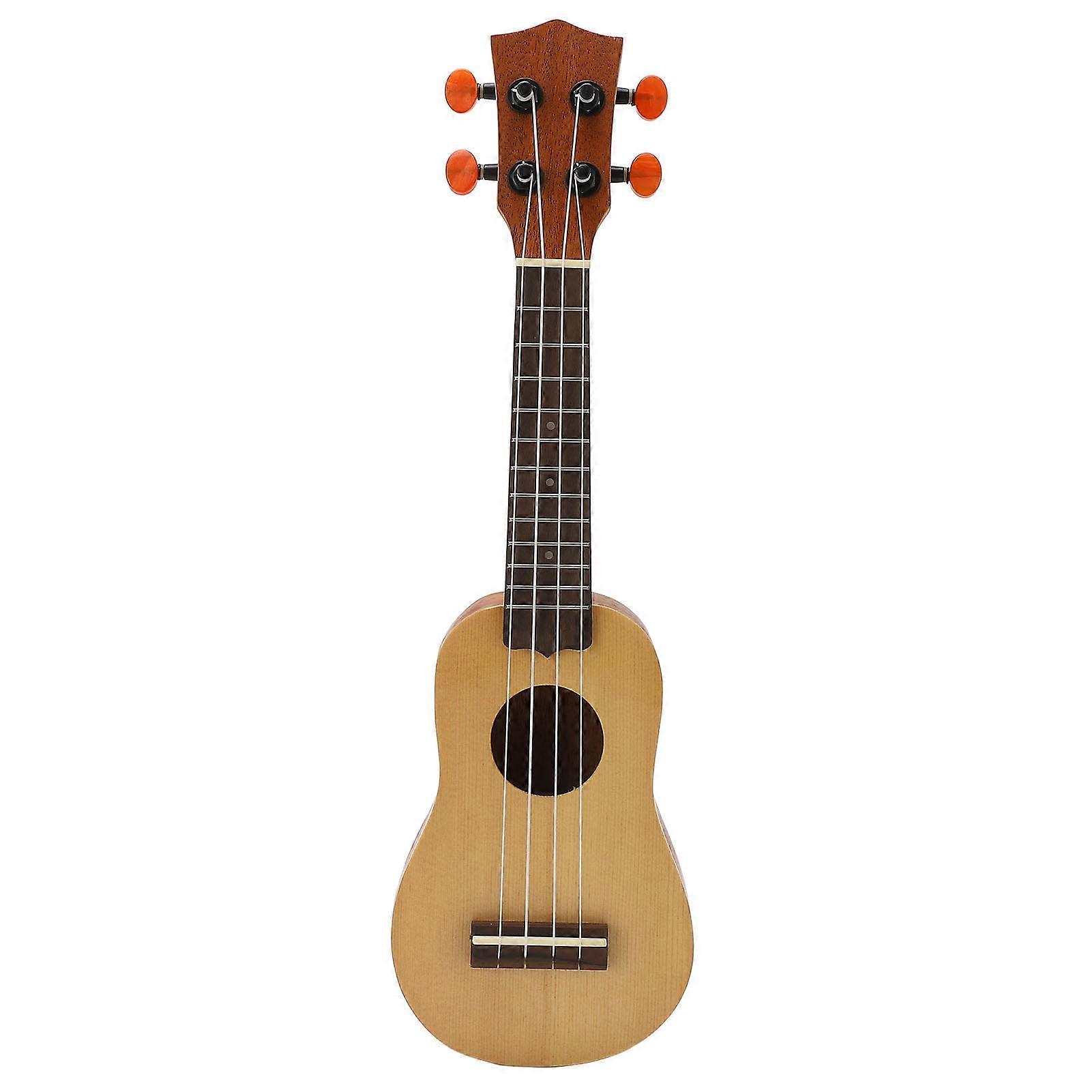 16 Inch Ukulele Solid Spruce Wood 4 String Ukulele Mini Stringed Instrument for Beginners Professionals