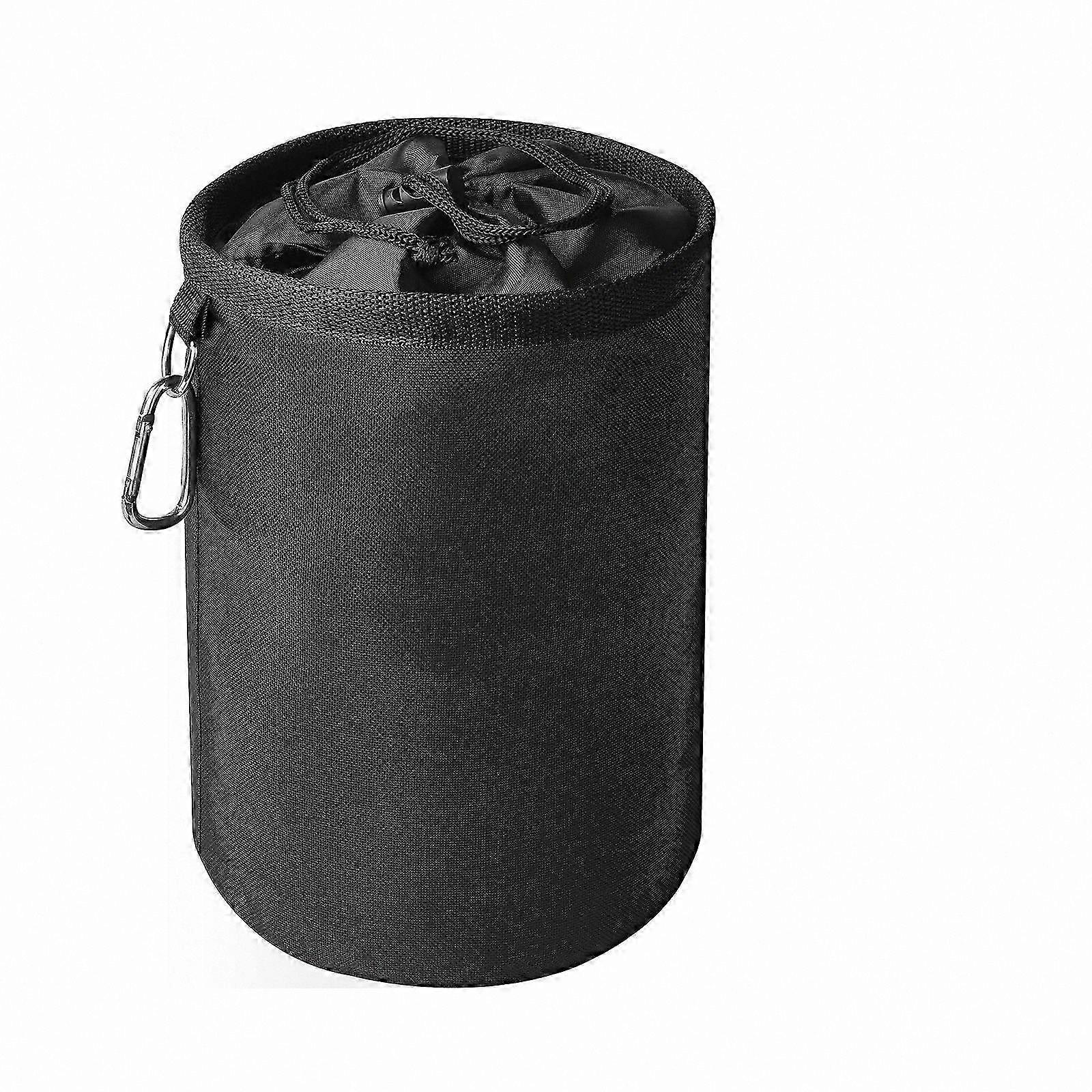 Large Black Peg Bag with Drawstring Closure and Snap Hook for Hanging Storage